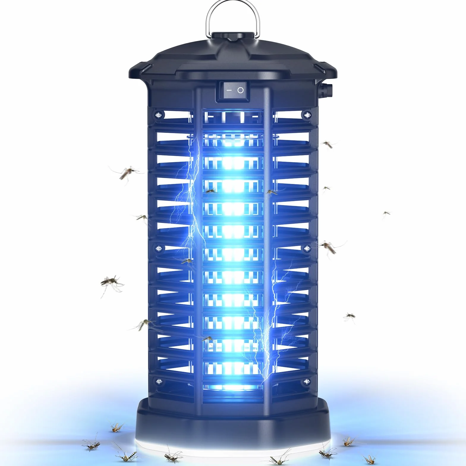 YISSVIC Lampe Anti Moustique 4200V Appareil Anti Mouche 15W Tueur Mouche Electrique IPX4 avec Éclairage LED Lutte Contre Moustiques Mouches et Autres Insectes Volants pour Interieur et Extérieur