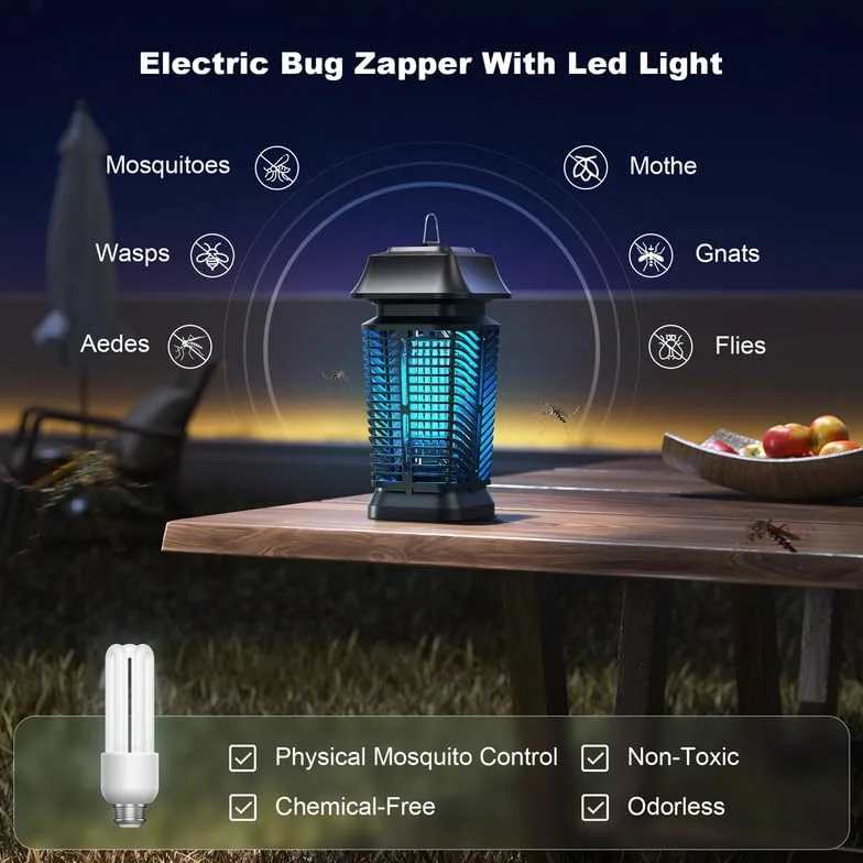Lampe Anti Moustique, 20W UV Piege a Mouche Puissante, IPX4 Wasserdicht, Protection Contre Les Moucherons, Mosquito et Insectes pour Intérieur et Extérieur