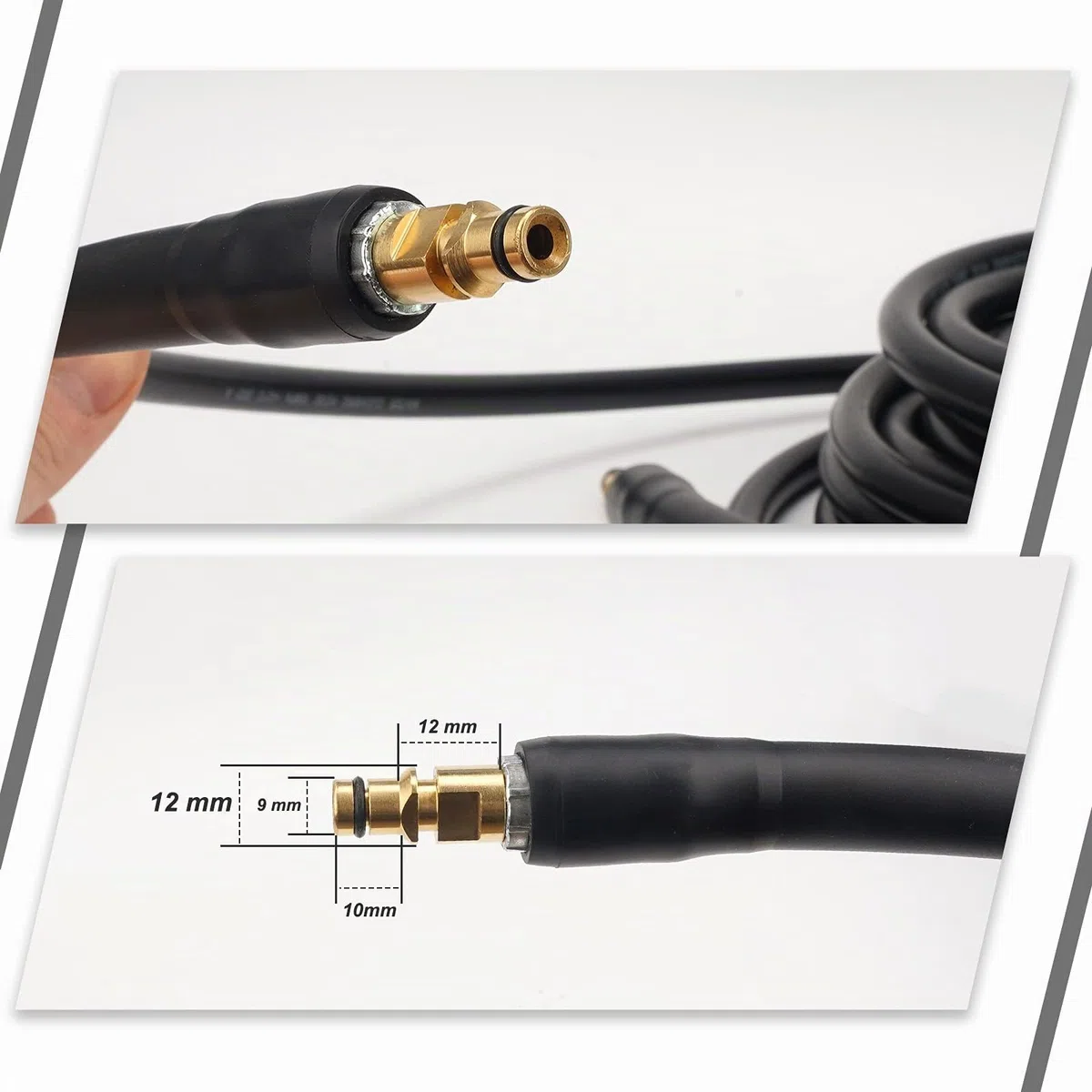10m Tuyau d'extension de tuyau de rechange haute pression pour nettoyeur haute pression Karcher K Series K2 K3 K4 K5 K6 K7 Click Plug Quick Connector(10m)