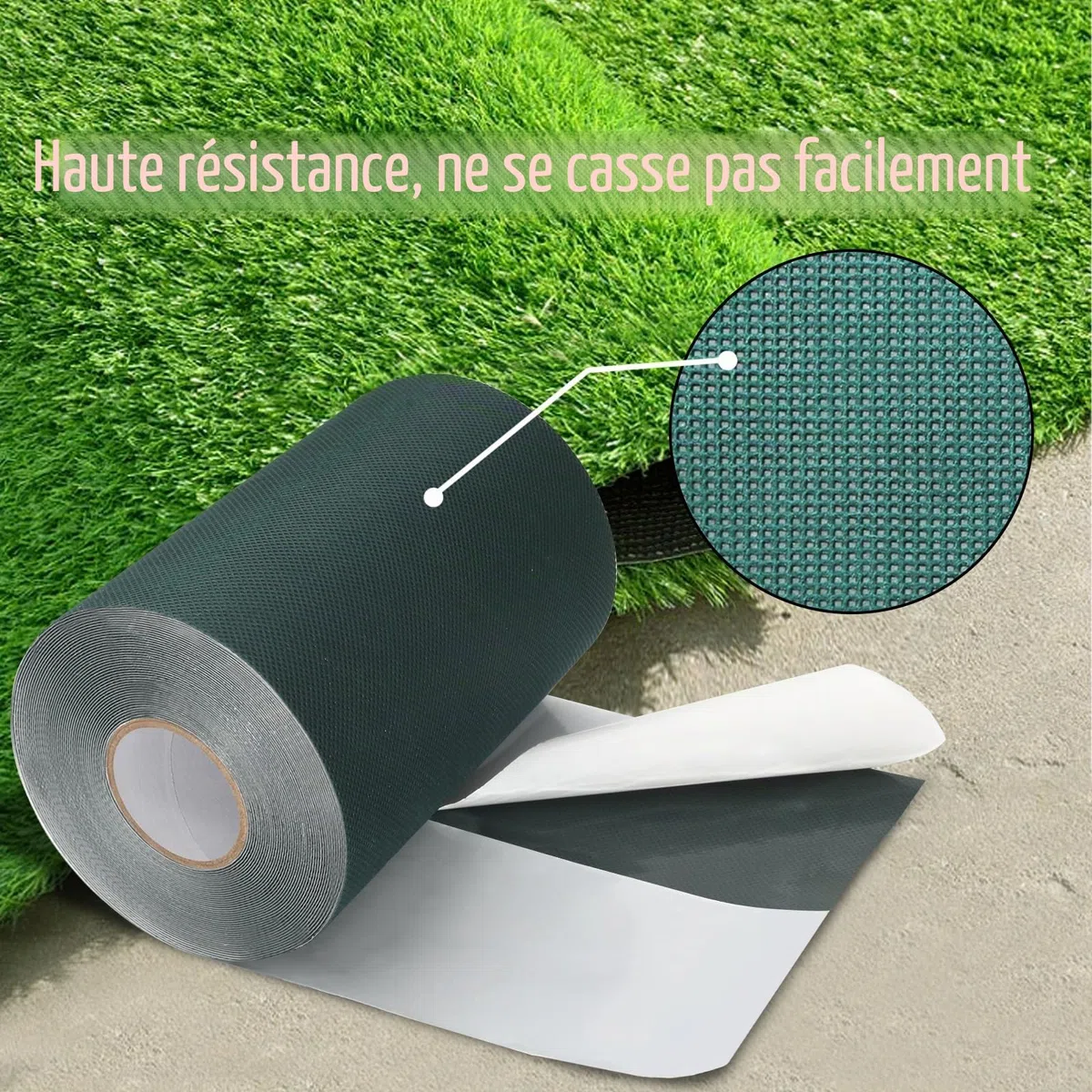 QILIMA Ruban de Gazon Artificiel Ruban de Joint de pelouse synthétique Auto-adhésif pour connecter des Tapis de Tapis de Gazon Vert pour connecter de Faux d'herbe (15CM X 15M)