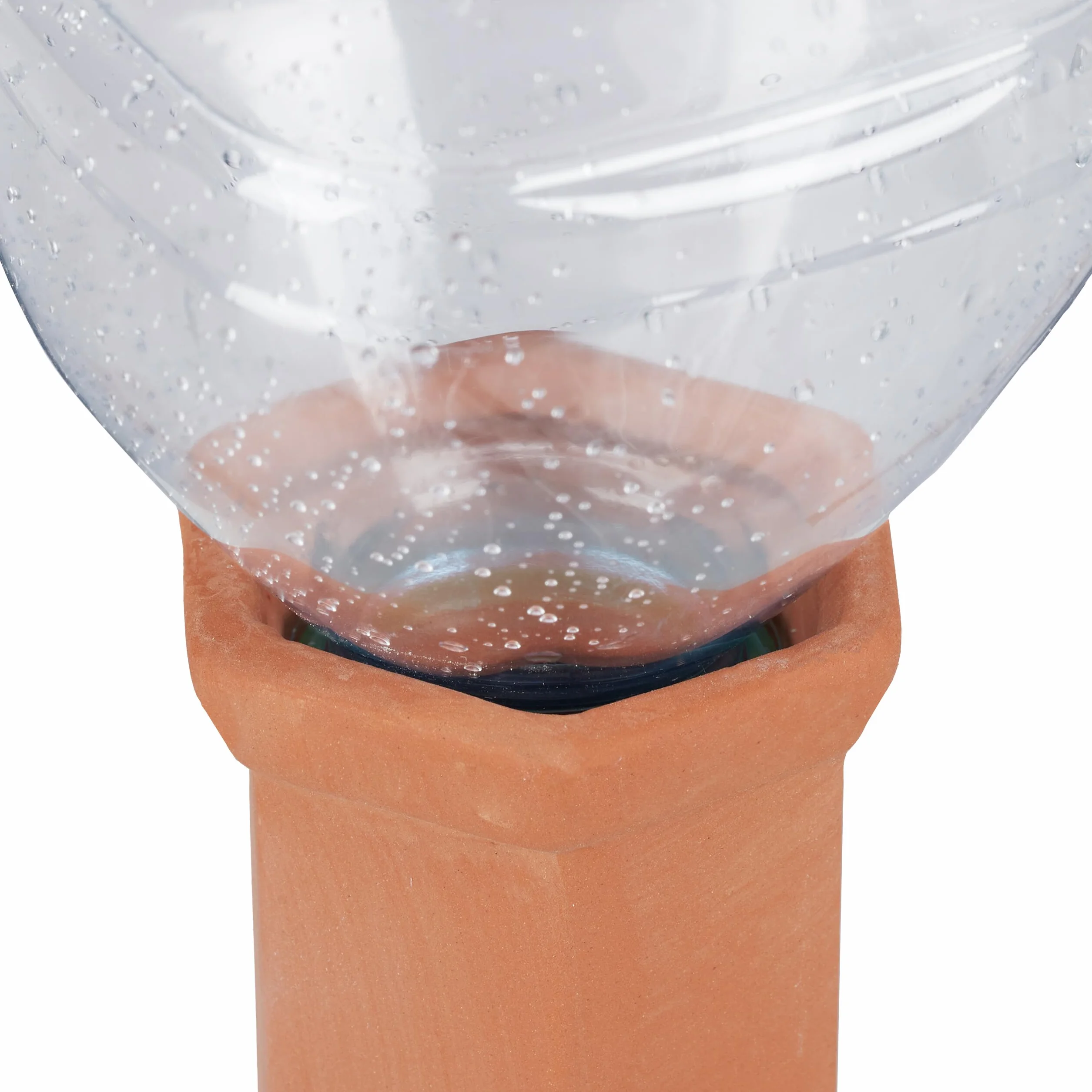 Relaxdays Cône en Argile d’arrosage, Lot de 4 Accessoire d’arrosage, Bouteilles d’1,5 L, 17 x 5,5 x 5 cm, Terre Cuite