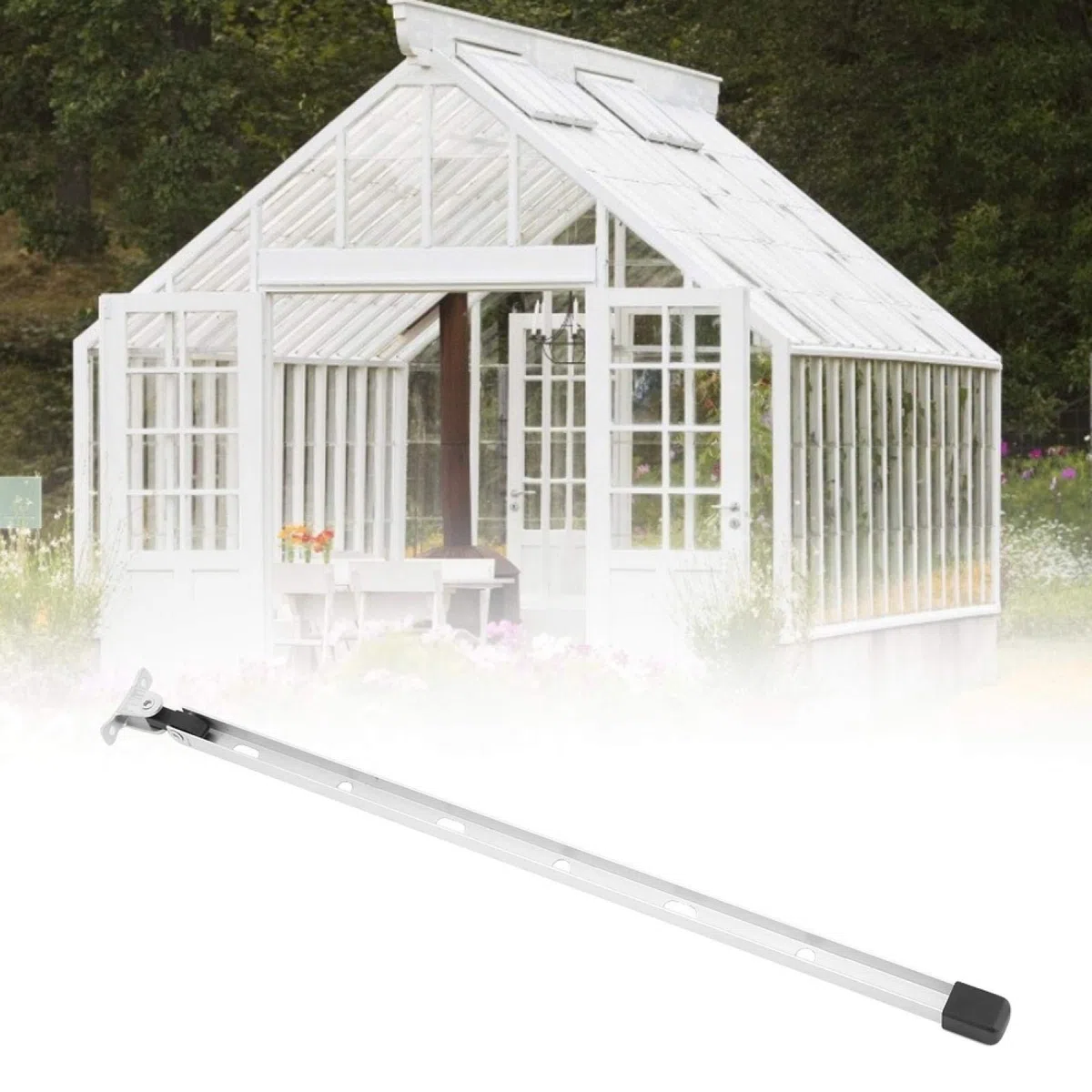 Kit de support de fenêtre de serre en aluminium manuel Kit de séjour Ouvre-fenêtre de toit Levier Ouvre-ventilation de toit automatique Snap Grow Grow Serre Accessoires Barre d'ouverture de fenêtre ma