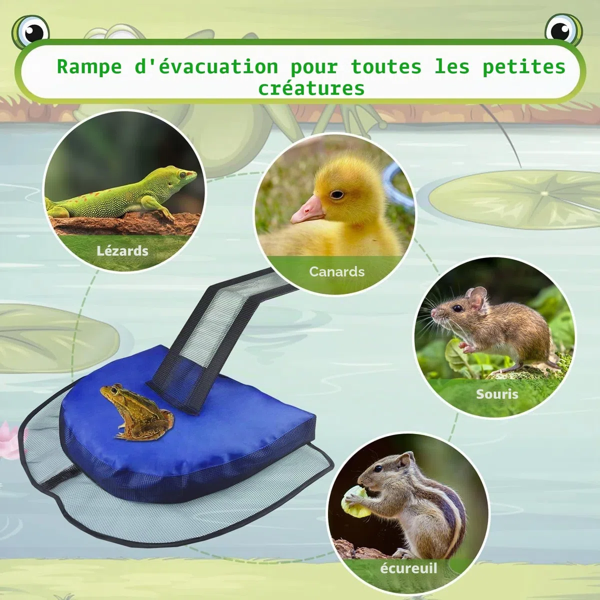 LATERN 2 Pièces Rampes D'Évacuation pour Animaux, 45CM x 34CM Sauver d'animaux Flottant pour Piscine Échelle de Sauvetage Gonflable pour Grenouille pour Tous Petits Animaux Entrant dans Piscine