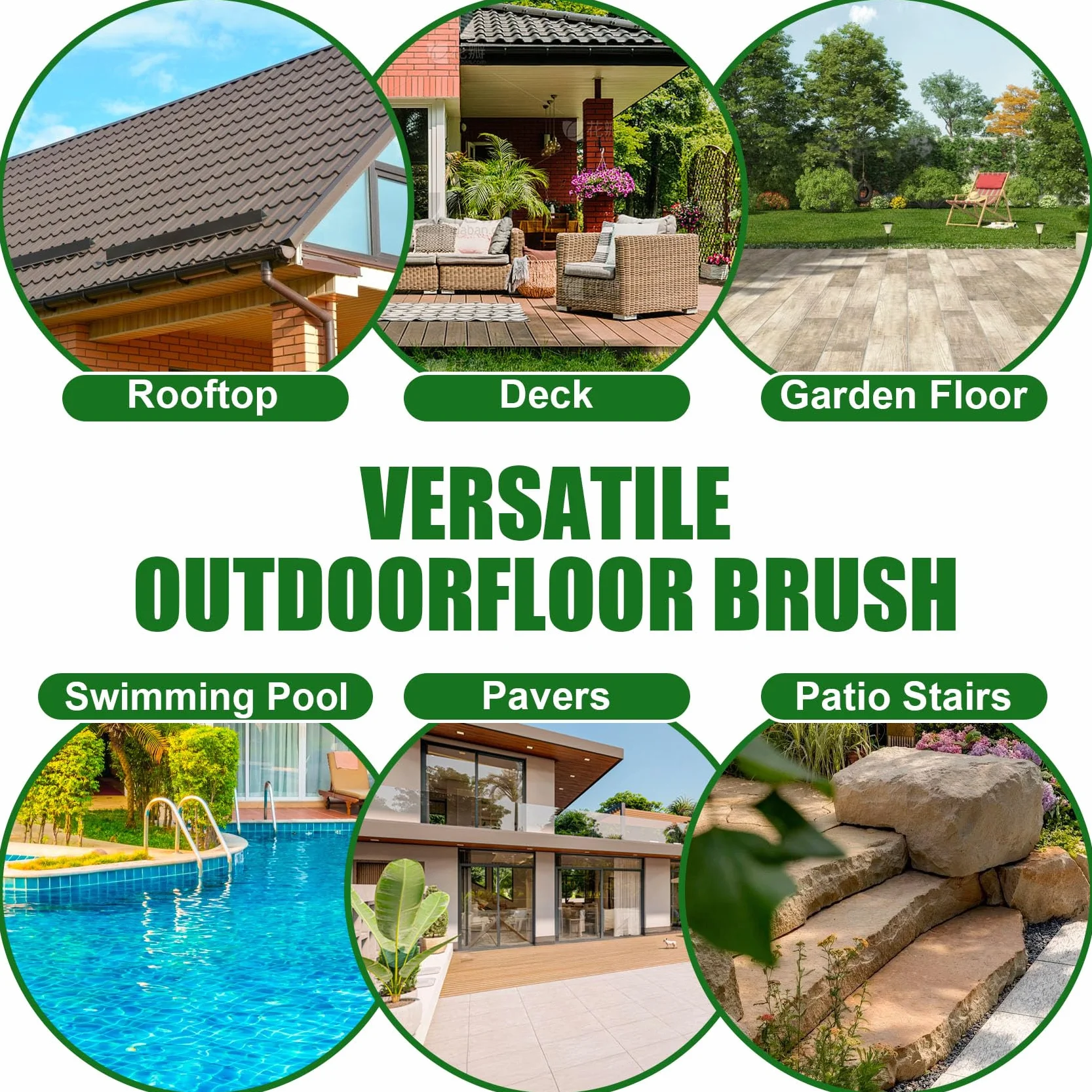 Balai Brosse Métallique Extérieur avec Manche Télescopique - Balai de Terrasse Puissant pour Enlever Saletés, Feuilles Mortes, Idéal Jardin, Allée, Toiture (Poils Durs)