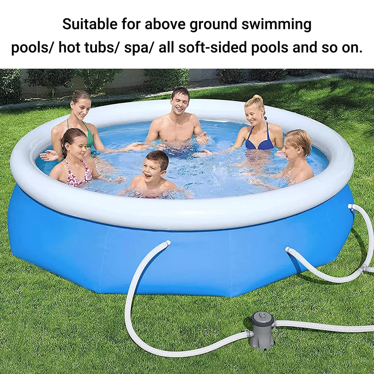 2 pièces Tuyau pour Piscine,Tuyau de Rechange pour Piscine,Pompe à Filtre avec 4 Pinces Métalliques,Tuyaux de Rechange pour Piscines Hors Sol(1.5m)