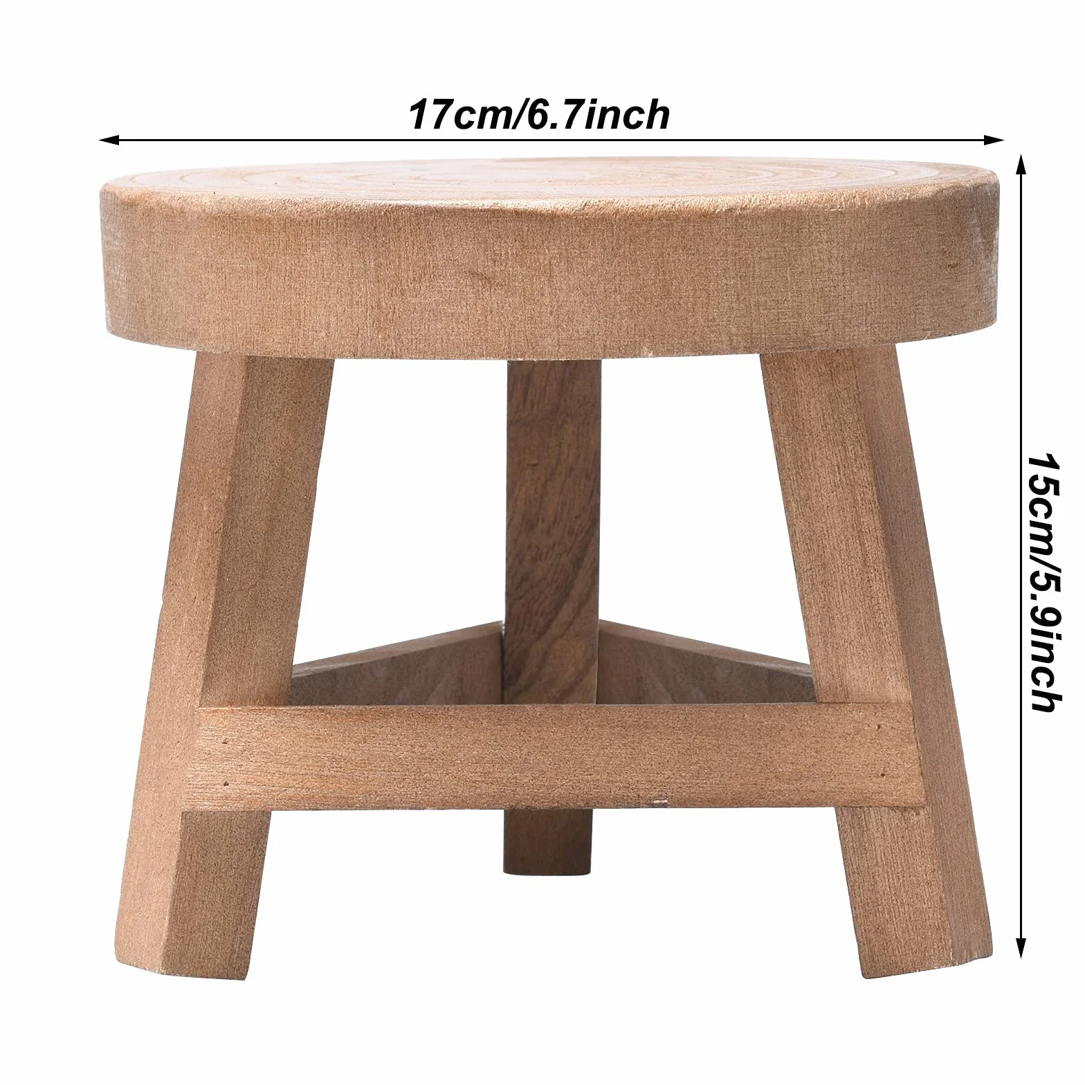 Tabouret en bois, stable et durable, 15 cm de haut, marron, mini tabouret décoratif pour petits bijoux et plantes, idéal pour la cuisine, la salle de bain, la chambre à coucher