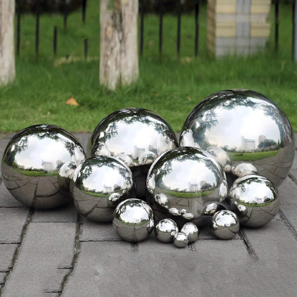 Boule d'observation en acier inoxydable poli miroir - Boule creuse réfléchissante pour décoration de jardin (300 mm)