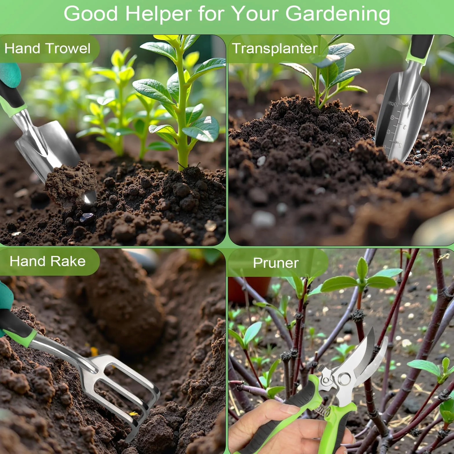 USHOP Ensemble d'Outils de Jardinage,Kit de Jardinage,Kit D'outils de Jardin,Outils Succulentes,Outils de Jardinage avec Sac de Rangement Durable,Cadeau de Jardin Idéal pour Les Femmes et Les Hommes