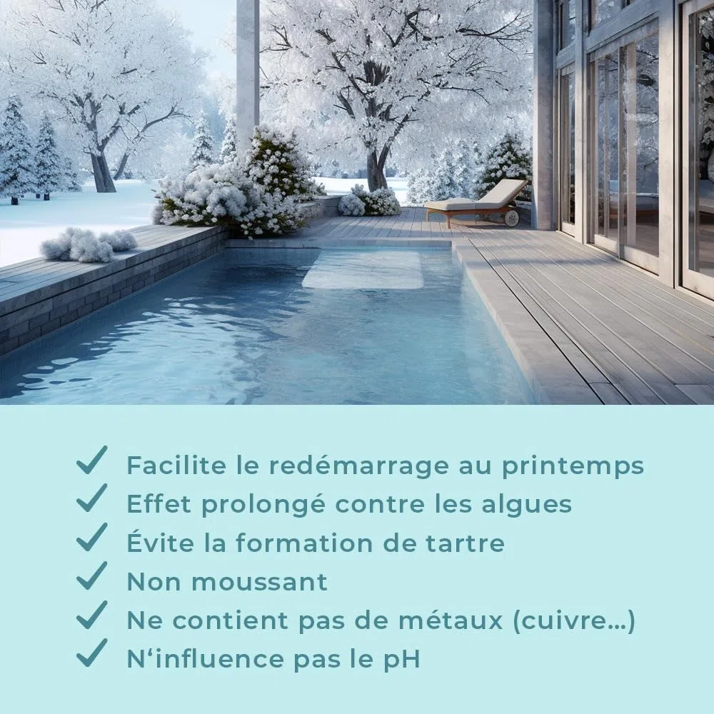 Produit d'hivernage Super - 5L - Effet détartrant, algicide et Anti-moisissures - Hivernage Actif et Passif - Non moussant