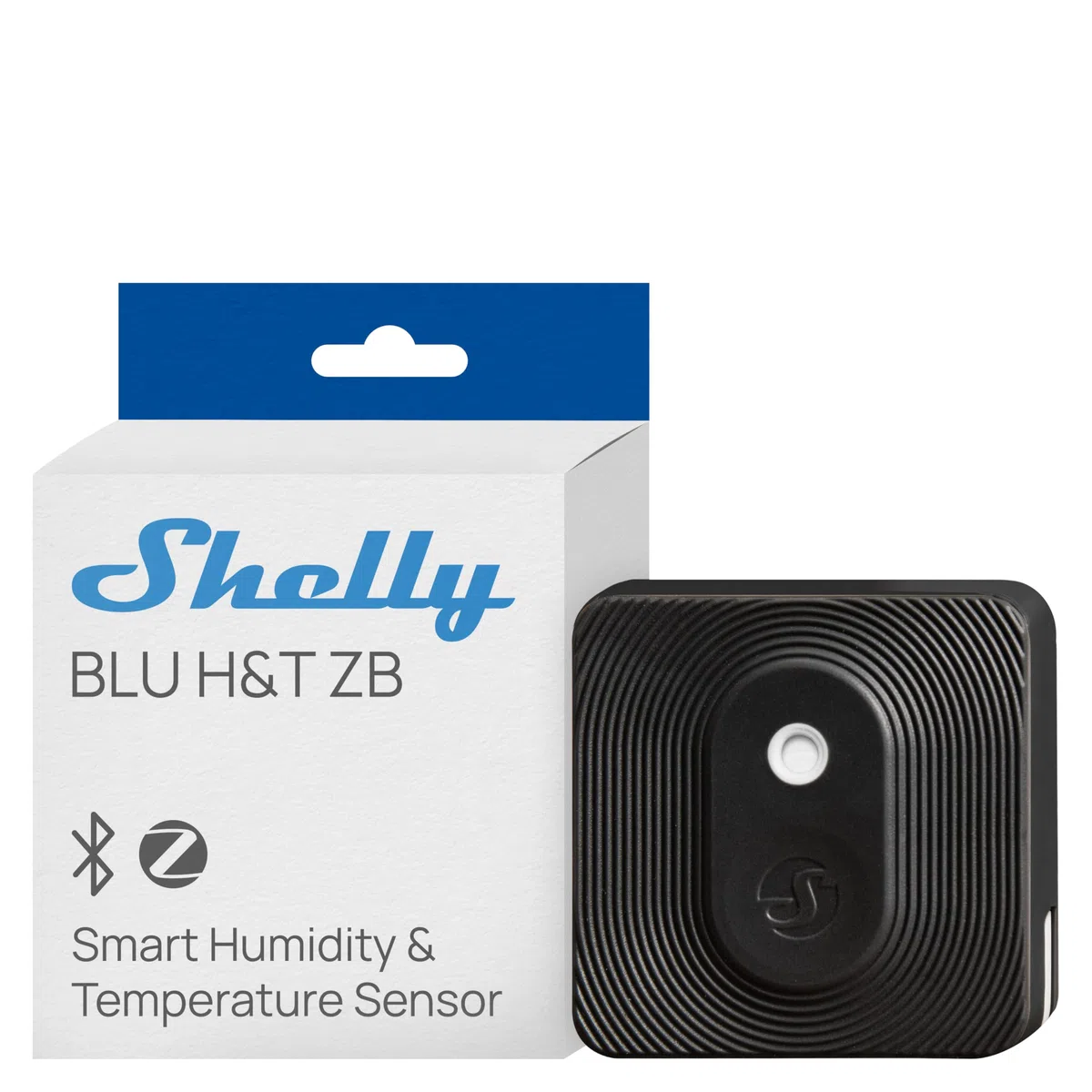 Shelly BLU H&T ZB Noir – Capteur de température et d’humidité Zigbee et Bluetooth, Thermomètre, Hygromètre connecté, Protection IP54, Pile 2 ans, Actualisation 1 min, Alertes Shelly app