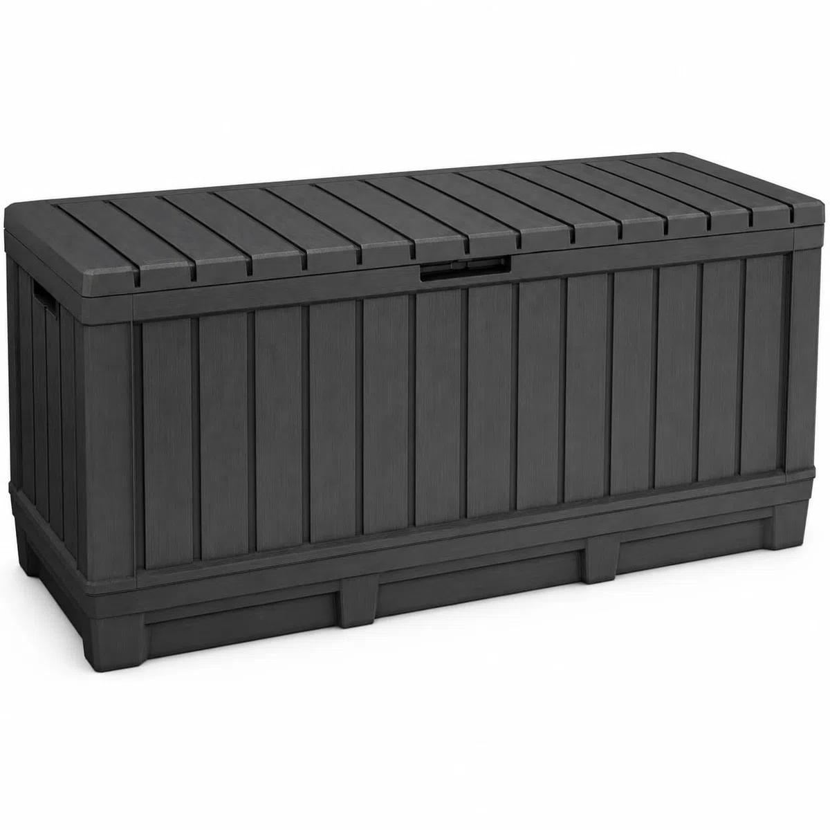 Koll Living Boîte de rangement de 350 l Anthracite – Boîte de rangement compacte avec beaucoup d'espace pour coussins, outils de jardin ou jouets pour enfants – Maintient le contenu au sec