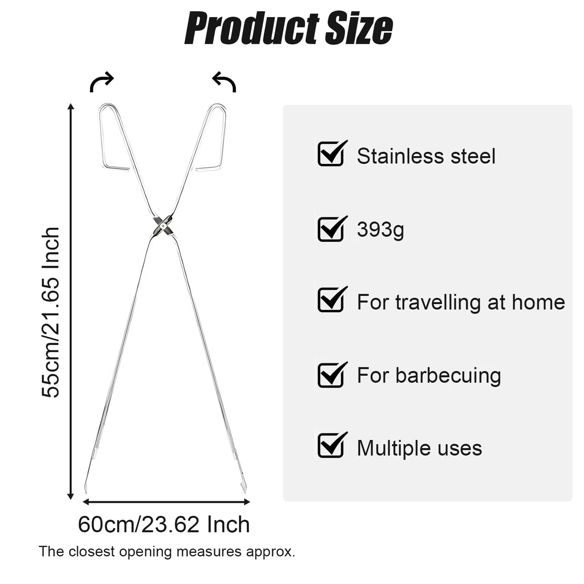 Tissting Pinces à Ciseaux Extra Longues, Pinces à Barbecue D'extérieur en Acier Inoxydable de 55 cm, Pinces à Ciseaux Longues de Cuisine, Pince à Charbon de Bois à Poignée Étendue, Pince