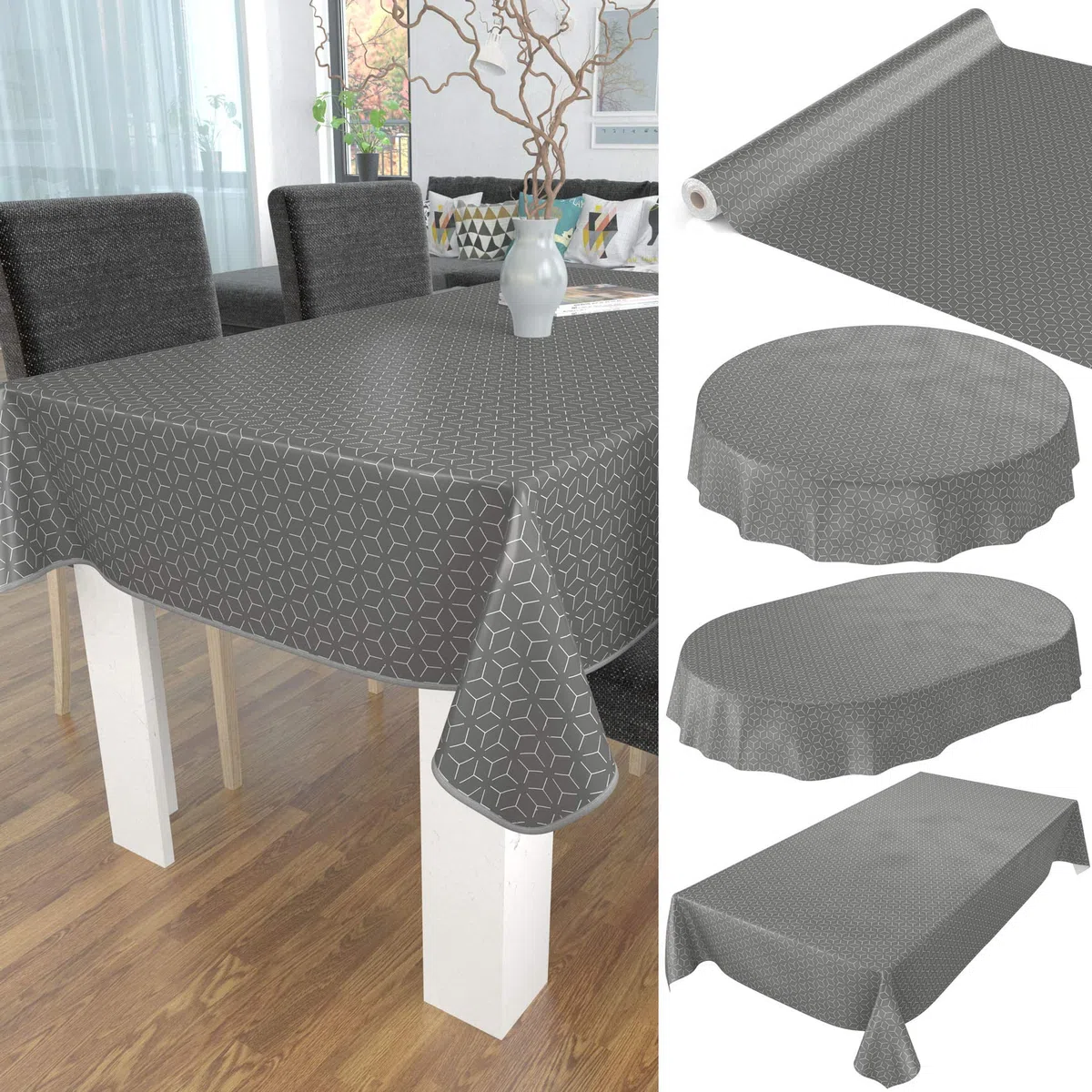 Anro Nappe Lavable en Toile Cirée Bulgomme, Nappe Plastifiée