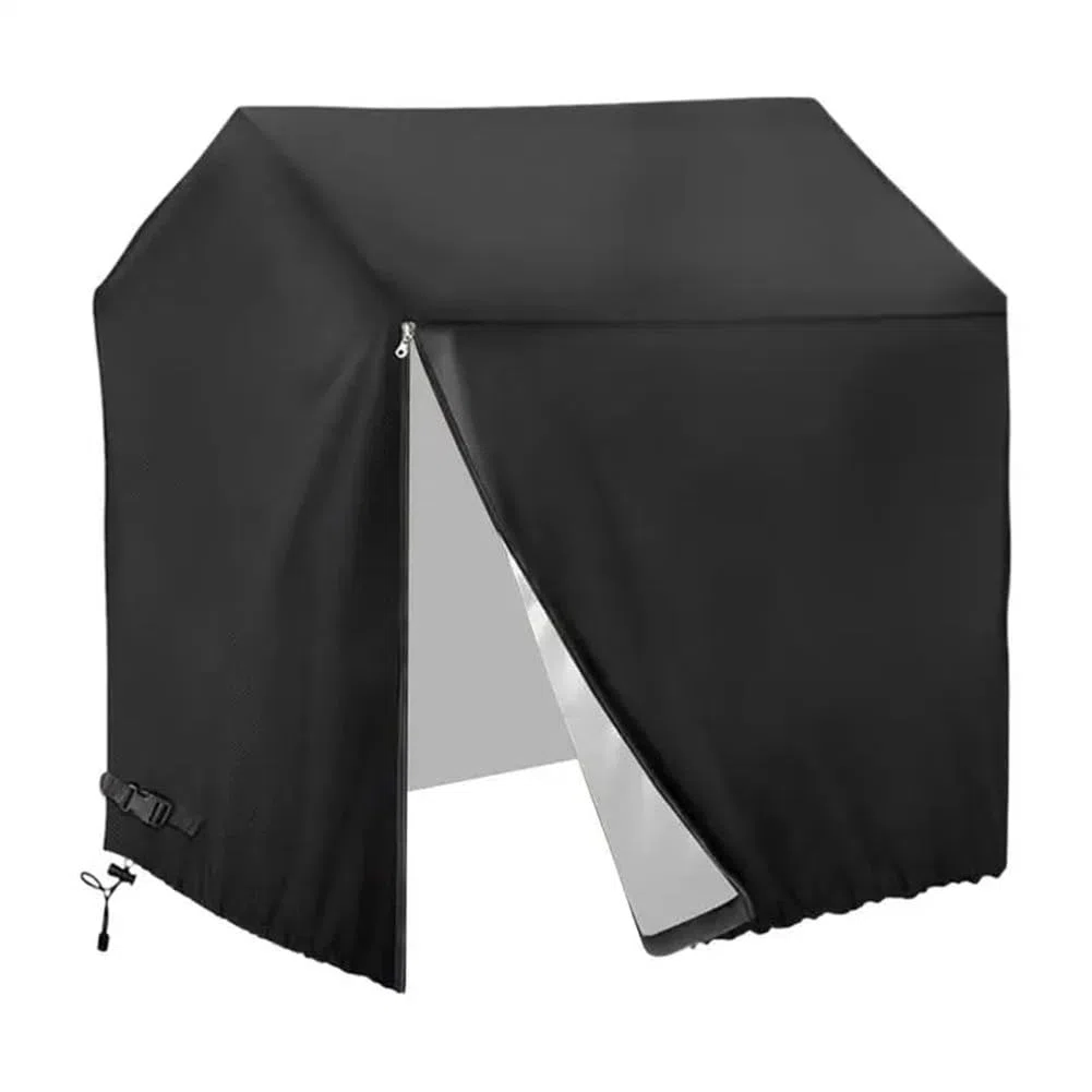 Bâche d'extérieur pour maisonnette - 145 x 145 x 160 cm - Tissu Oxford 210D argenté - Résistant au vent et aux UV - Noir