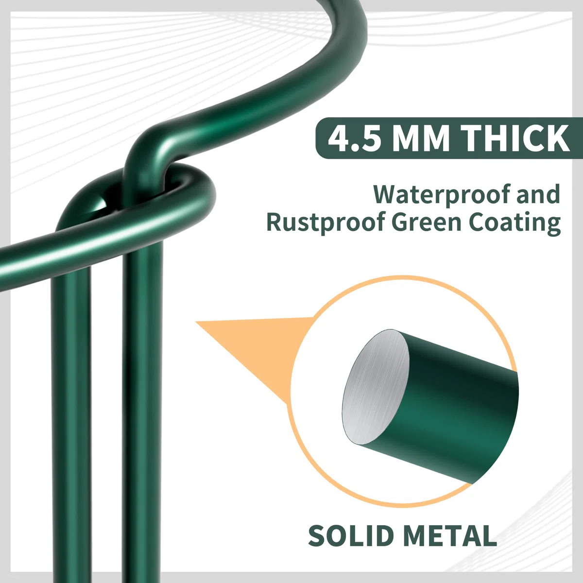 Lot de 10 60cm Haute Tuteurs pour Plantes, 25 cm de Diamètre Piquets Verts Demi-Ronds Support pour Plantes Support Plante,Aidez Vos Plantes à Pousser - Anneau de Support de Plante Pieux à Hortensias