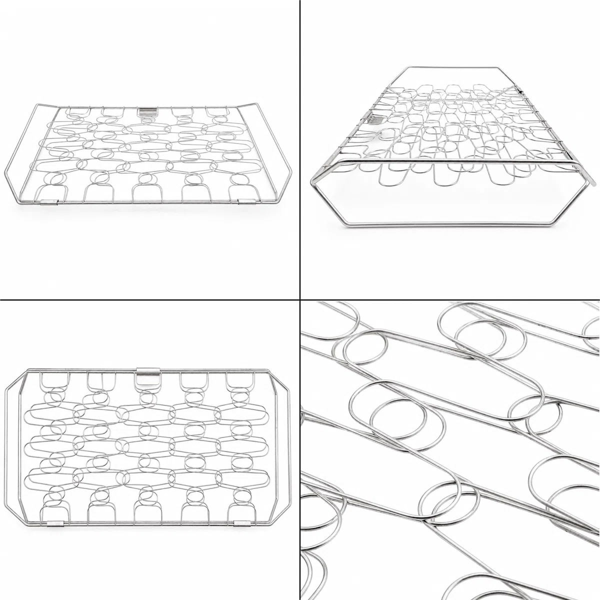 Diloy Home Panier Gril pour Poisson et Légumes, Grille Flexible en Acier Inoxydable, Double Grille pour Barbecue, Facile à Retourner, Compatible Lave-Vaisselle, 45 x 26 cm