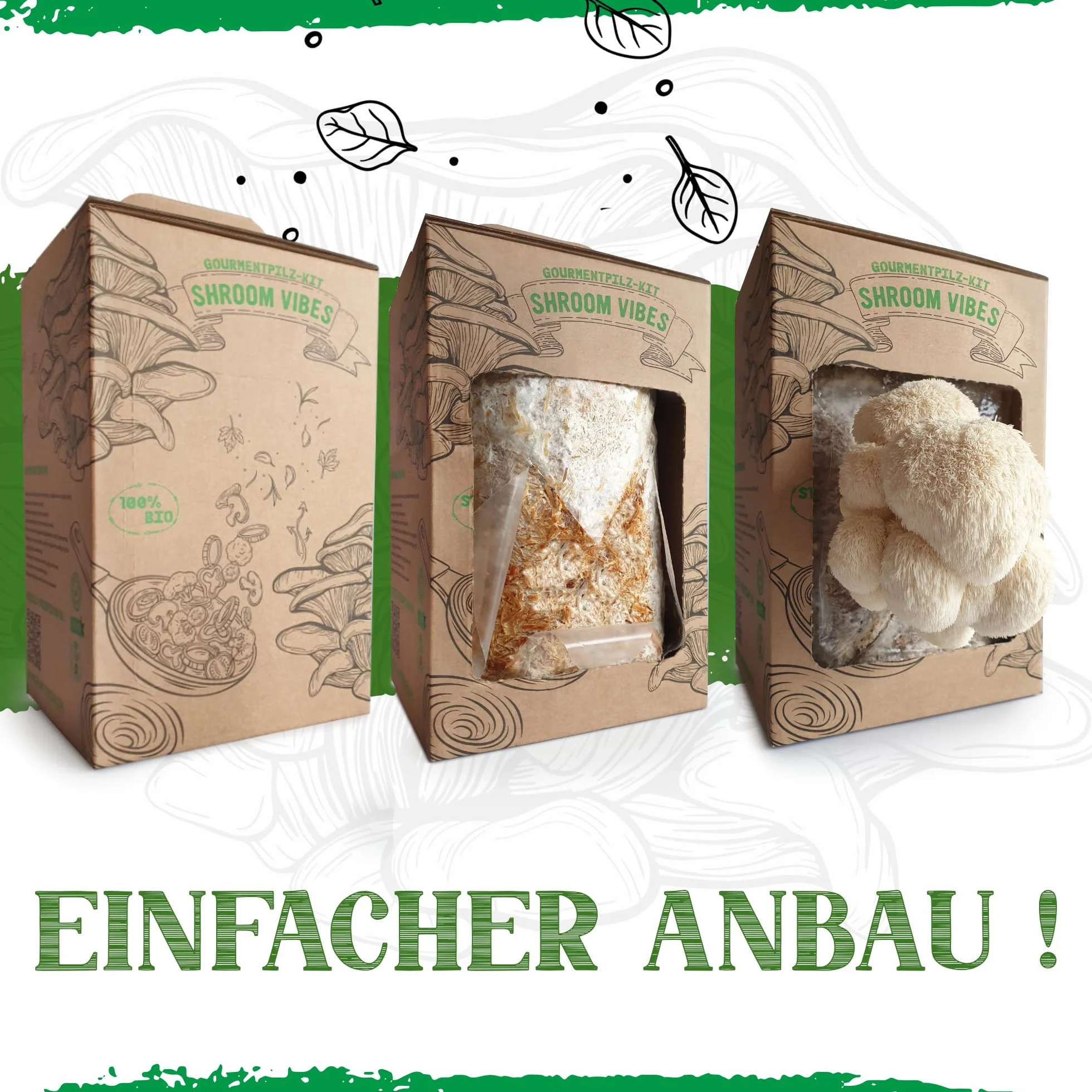BIO Kit d'élevage de champignons | Champignons Grifola (Hericium erinaceus) un jeu d'enfant à cultiver | Kit de culture de champignons pour la maison | Kit complet de culture de champignons de qualité
