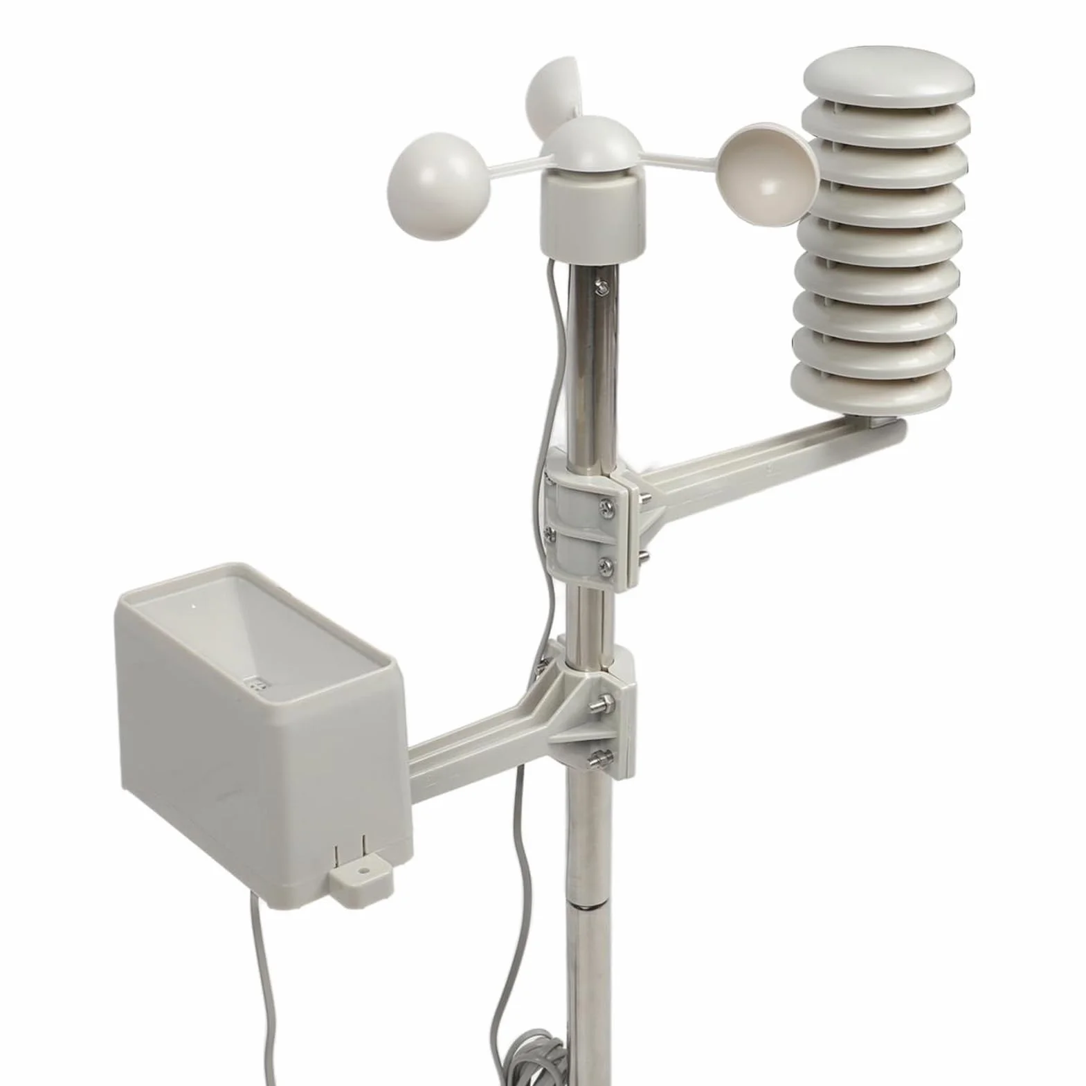 Kit de Compteur Météo, Anémomètre à Girouette, Capteur de Mesure de Vitesse, Connecteur RJ11, 3 Tasses, Jauge de Direction du Vent pour Compteur Météo