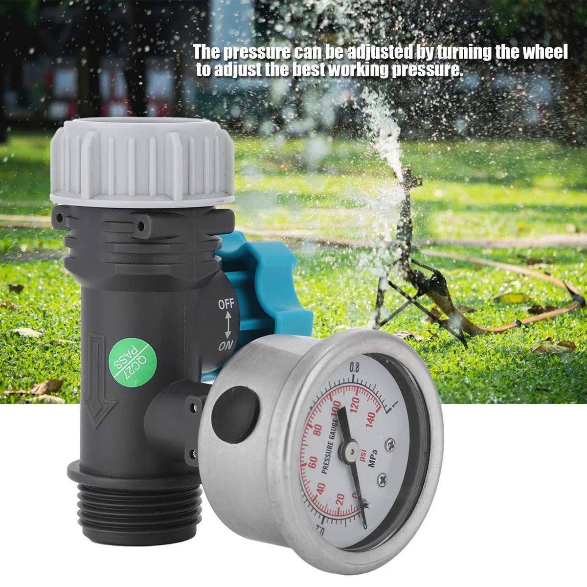 Régulateur de pression d'eau pour la maison – Manomètre réglable – Régulateur de pression d'eau convivial pour tuyau d'arrosage et usage domestique