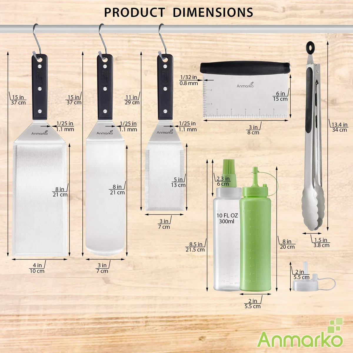 Ensemble de spatules en métal – Kit d'accessoires pour plaque de cuisson – Spatule plate pour grill crêpes hamburgers spatule en métal idéale pour barbecue