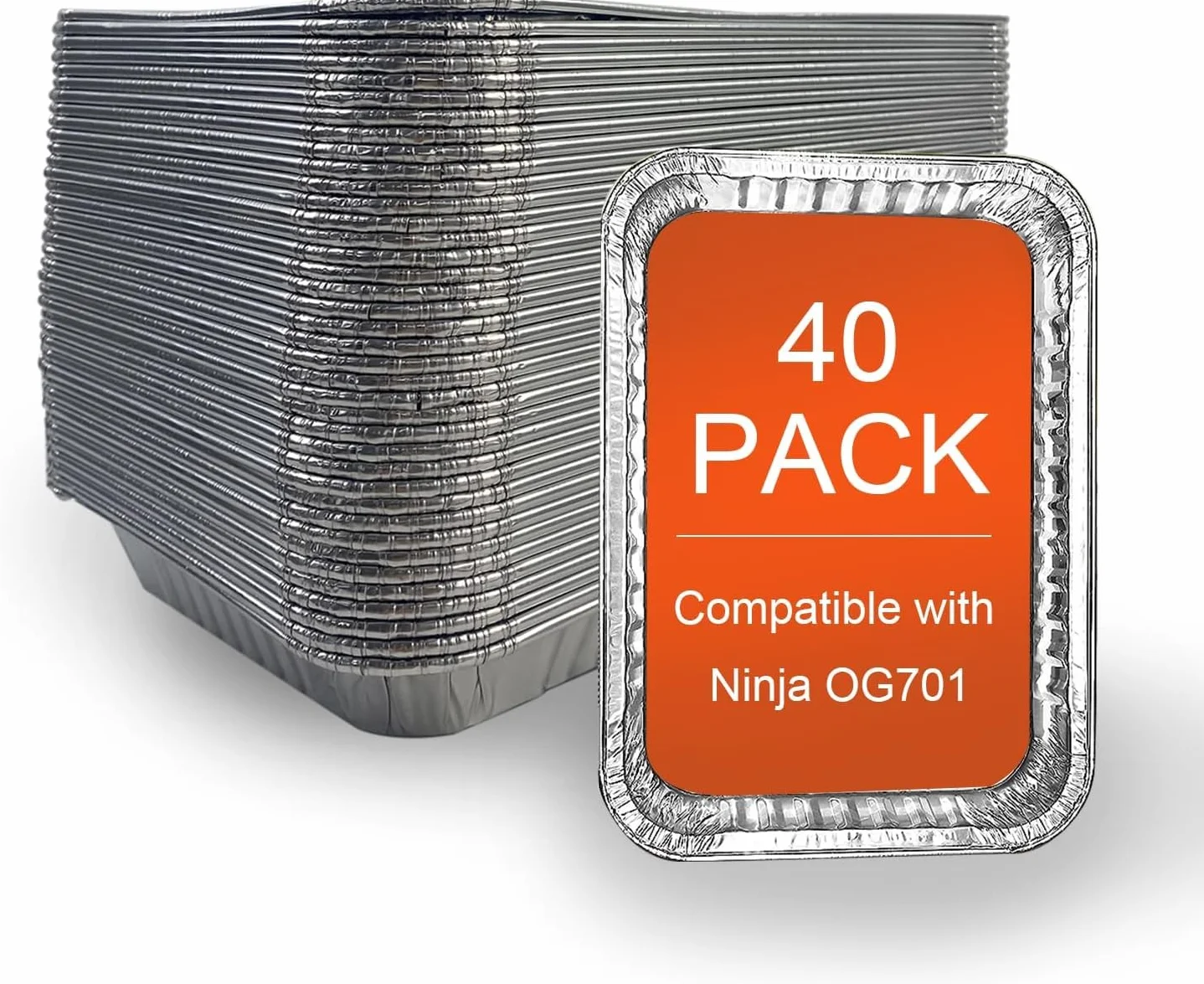 40 emballages de plaques d'égouttage en aluminium pour gril à bois Ninja OG701, bac à graisse, plaque d'égouttage également compatible avec Weber Spirit, Genesis, série Q Grill-Xing