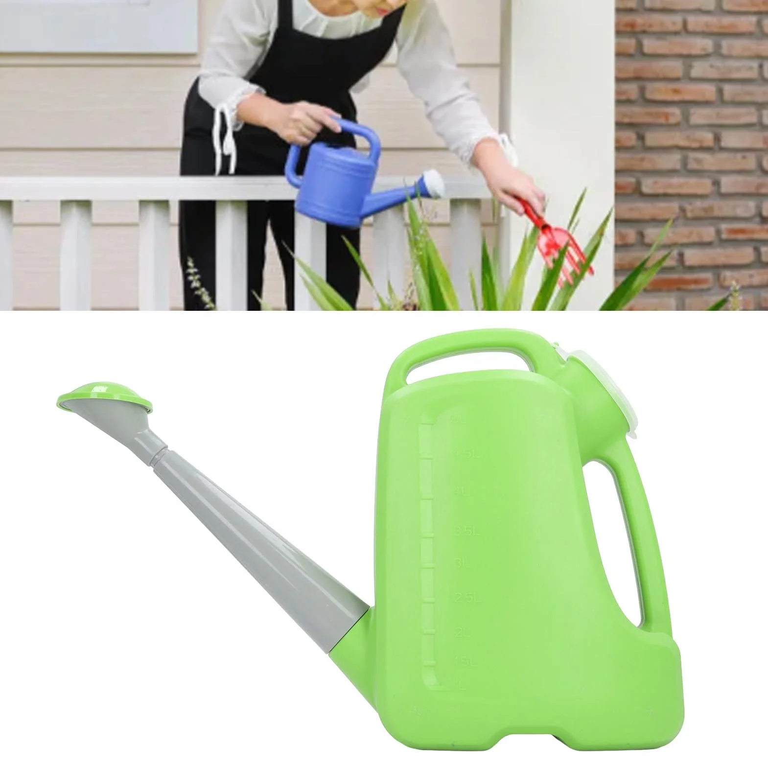 Arrosoir de Grande capacité, Poignée Ergonomique, Indicateur de Niveau d'eau moulé Extérieurement, pour Toute Plante, en Matériau PP, adapté à la Ferme Agricole (5L)