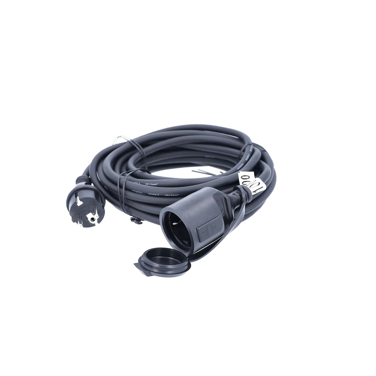 as - Schwabe Rallonge en caoutchouc Câble H05RR-F 3G1,5 Noir IP44 Convient pour l'extérieur, 60310