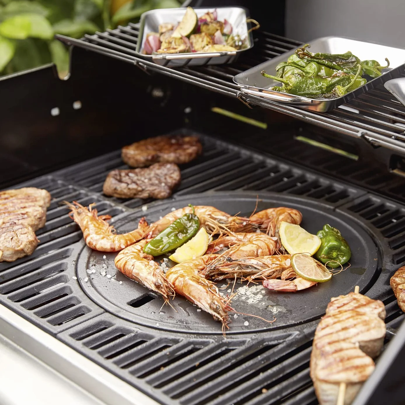 LANDMANN Plaque de cuisson Modulus - En fonte émaillée - Compatible avec le système de grille de cuisson Modulus - Utilisable des deux côtés - Idéale pour rôtir et cuire de petits aliments grillés