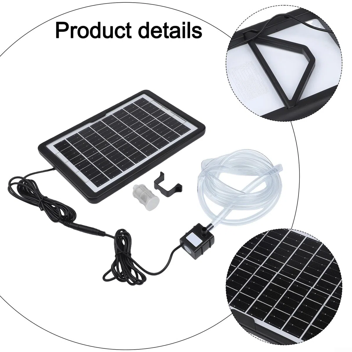 Pompe solaire submersible 6 W 9 V pour aquarium, bassin, fontaine de jardin avec double sortie pour une sortie d'air équilibrée