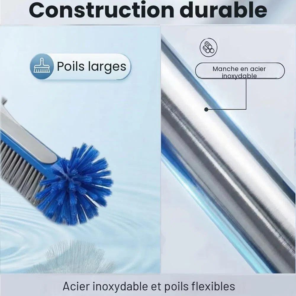 Balai de Piscine avec Tige en Acier Inoxydable réglable en Longueur 230 cm, Balai Piscine Brosse 45 cm，avec Perche Amovible avec Tige en Acier Inoxydable réglable en Longueur