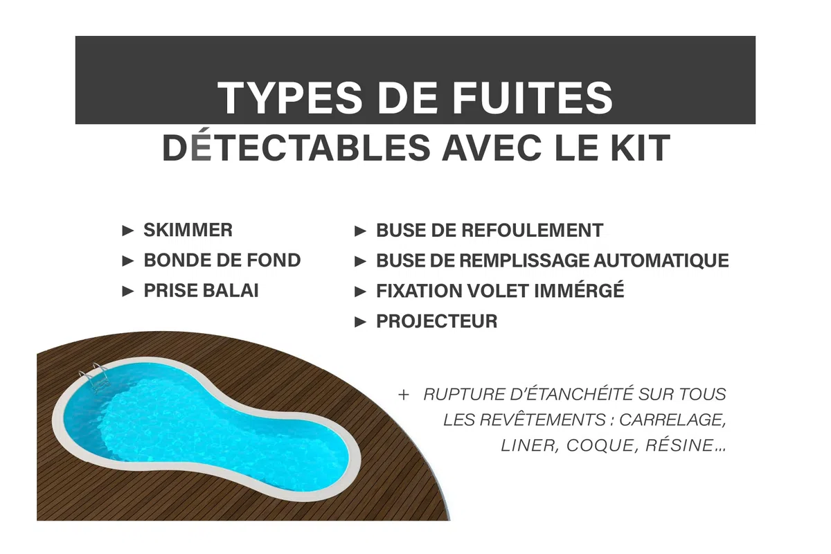 Méduze - Kit de Recherche de Fuite d'eau pour Piscine 1L - Prêt à l'emploi