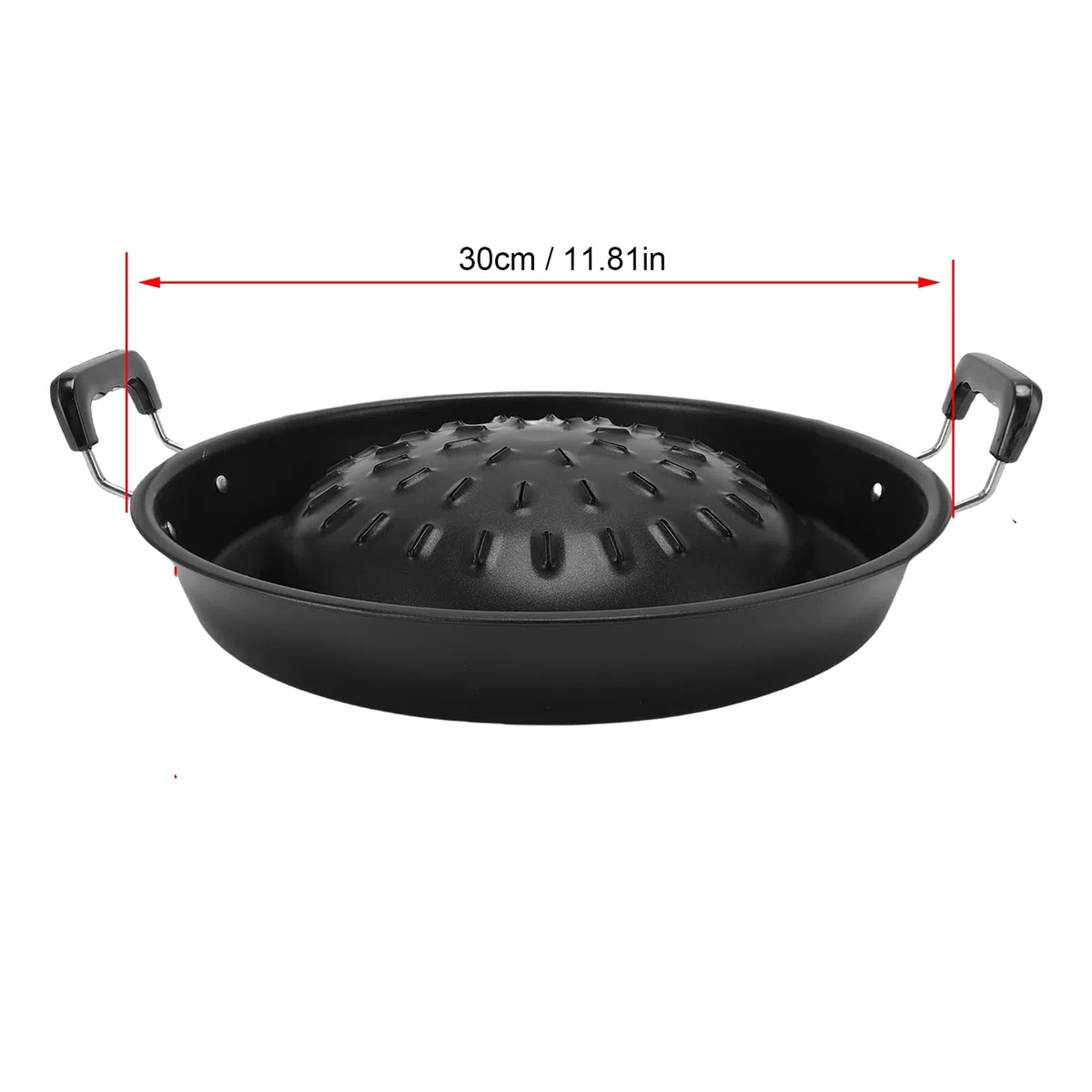 Poêle à Barbecue thaï Coréenne, Plaque de Cuisson en Aluminium, Poêle à Charbon de Bois Antiadhésive 2 en1 pour Steak fumé, Marmite de Porc, Plaques de Cuisson à Chauffage (35 cmuces noir)