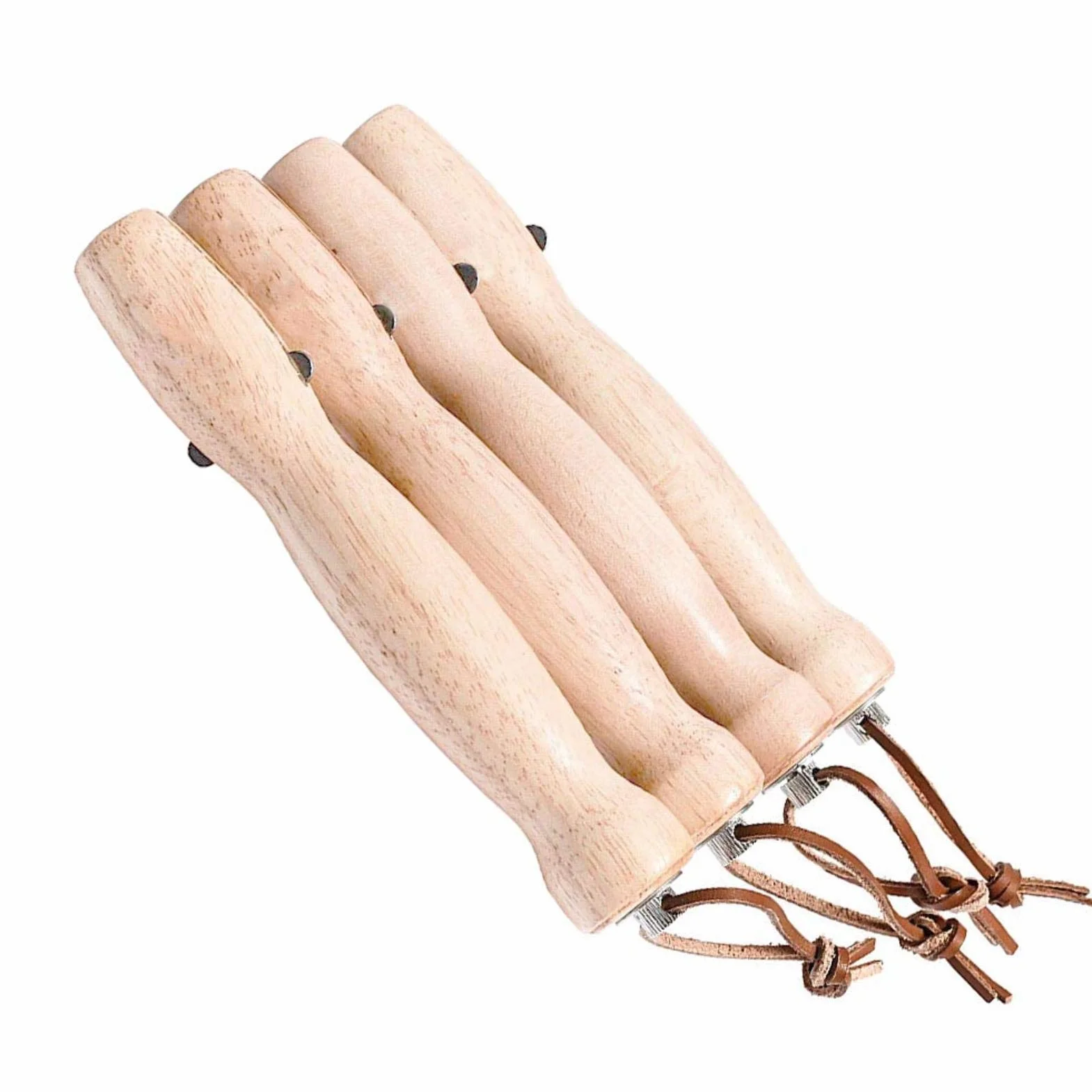 Lot de 4 brochettes à barbecue en acier inoxydable avec manche en bois - Pour barbecue, feu de camp et camping