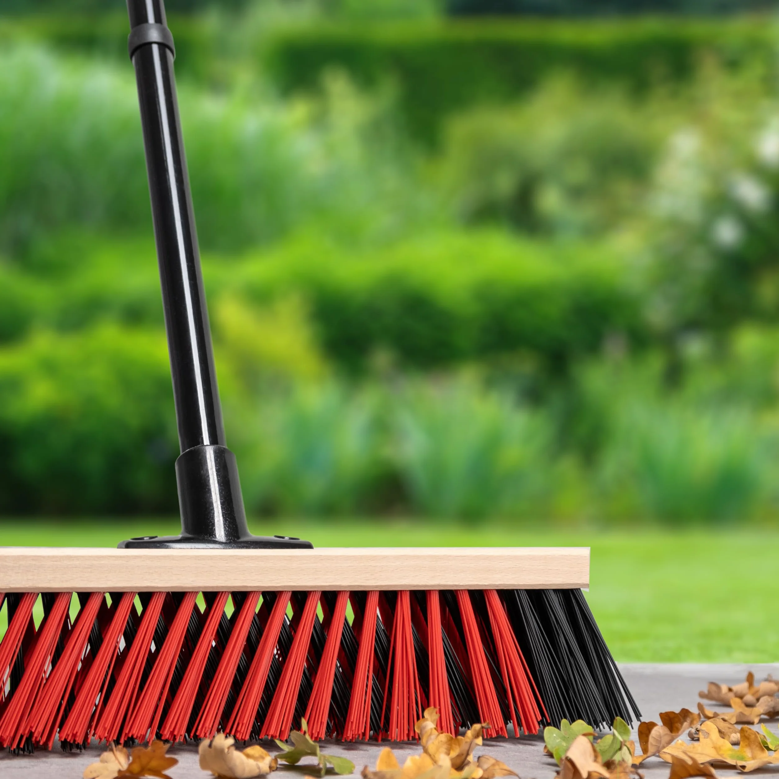 Hausfelder Balai Exterieur avec Manche, 40 cm - Cantonnier pour Terrasse et Jardin, Poil Dur