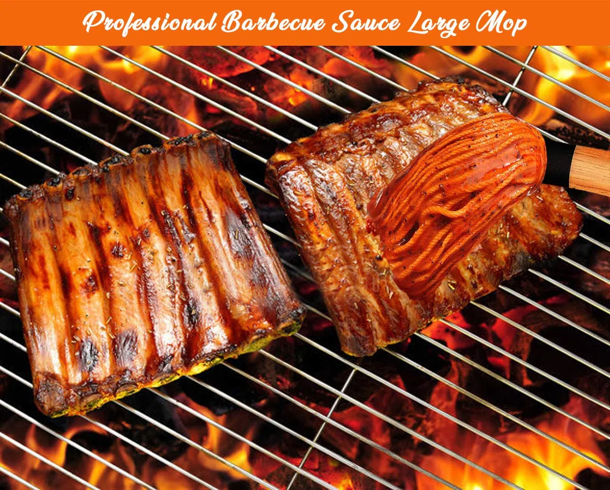 Balai à badigeonner pour barbecue, grand manche de 45,7 cm, pour griller et badigeonner des sauces, griller des aliments
