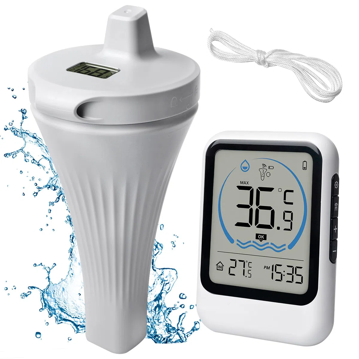 Thermomètre numérique sans fil pour piscine, écran LCD, thermomètre flottant