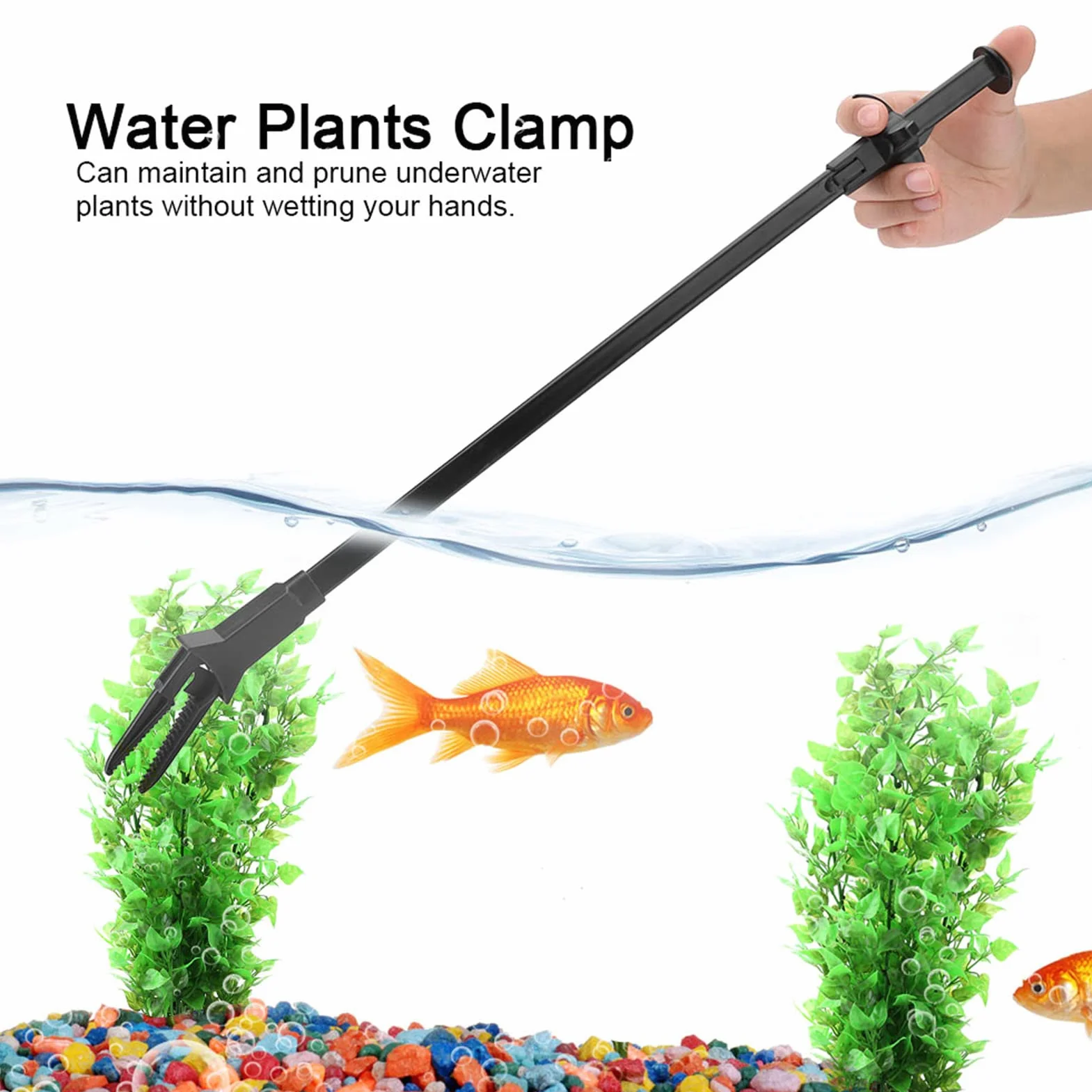 Ciseaux d'Aquarium pour Plantes Aquatiques en Plastique Résistant Multi-Usage Outil de Taille et Nettoyage pour Aquariums d'eau Douce et Salée