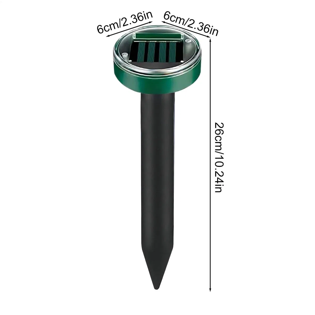 Piquets répulsifs Anti-Taupes – Serpent à ultrasons d'extérieur | 6 x piquets de Dissuasion étanches pour Cour, Jardin, pelouse