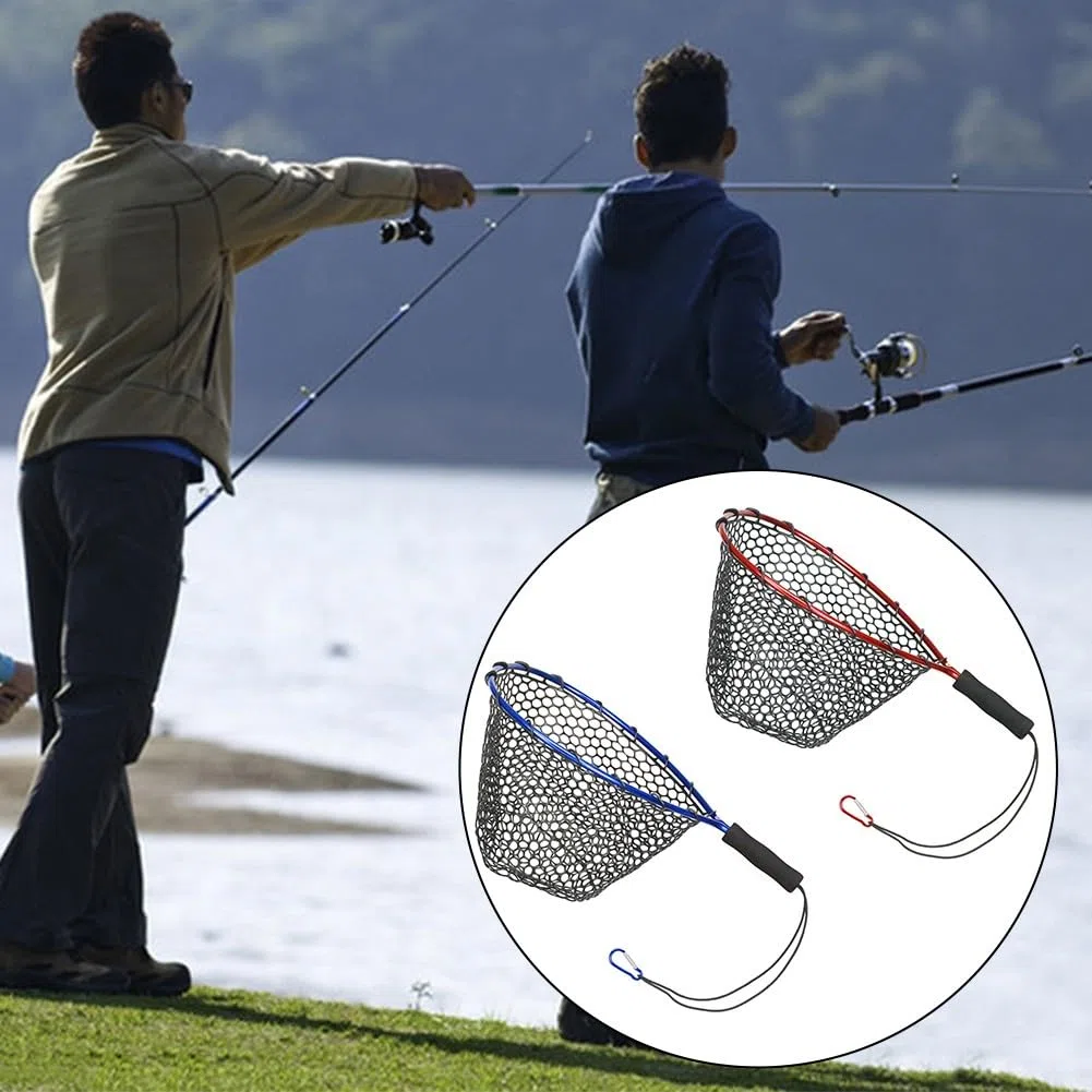 DAZZLEEX Épuisette de pêche, poteau en alliage d'aluminium + sac en silicone pour oiseaux et poissons, léger et portable