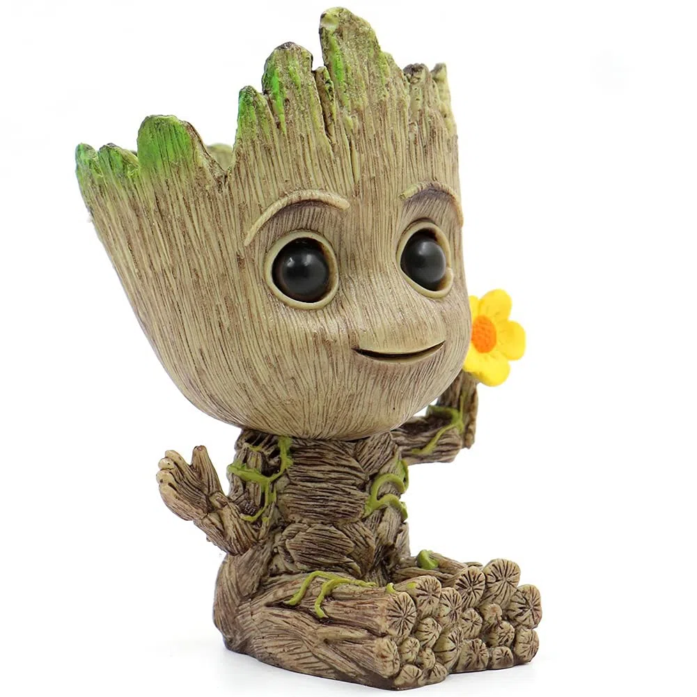 SLOCME Pot de fleurs Groot – Les Gardiens de la Galaxie pour pot à stylo, décoration de bureau, pot de fleurs avec trou de drainage