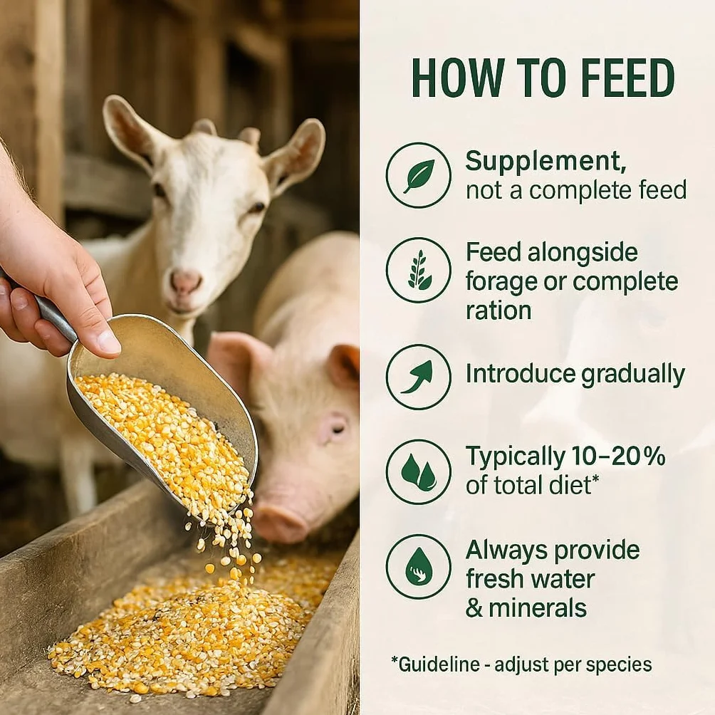 GiDeli Maïs fourrage jaune 20 kg – Grains de maïs cassés de qualité alimentaire – Nourriture pour poules, canards, chevaux et pigeons