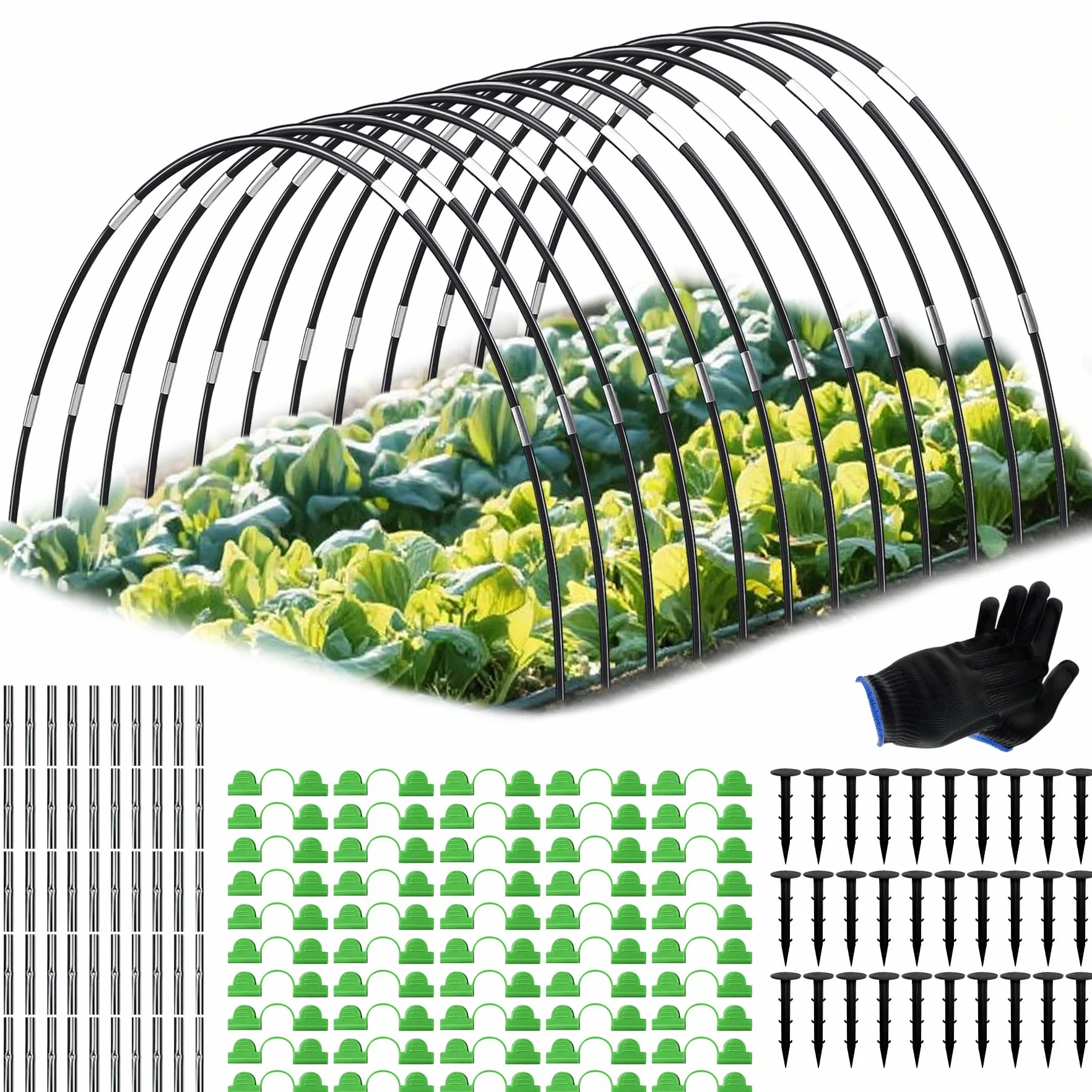TZEKING Arceau pour Serre Tunnel,60 Pièces Arceau de Jardin,Cerceau pour Serre de Jardin