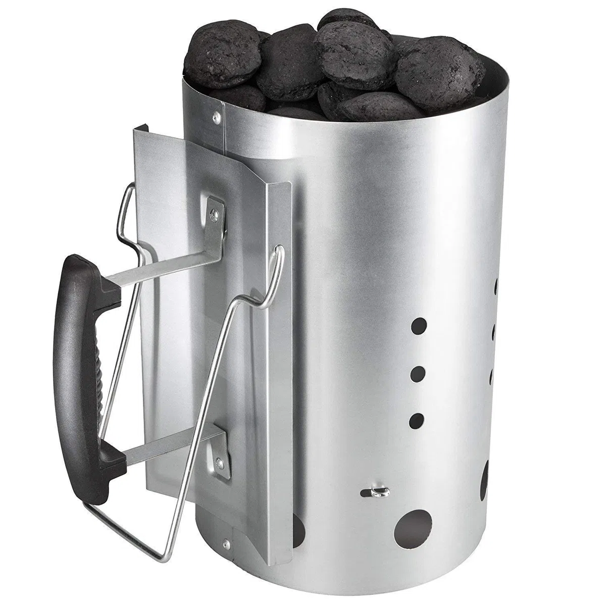 Démarreur avec poignée de sécurité, démarreur de cheminée, Foyer au Charbon de Bois, Accessoire de Barbecue pour Weber 7416, Barbecue à démarrage Rapide pour Les grillades, 30 cm H, 19 cm DIA