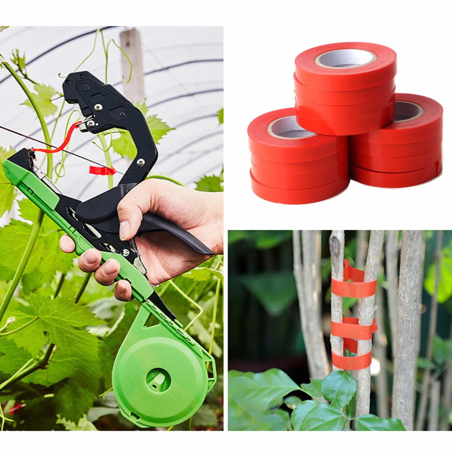 Ruban adhésif pour ligneuses végétales, outil avec 20 rouleaux de ruban, 1 boîte d'agrafes, rubans pour machines à attacher plantes de jardin pour tailler les légumes