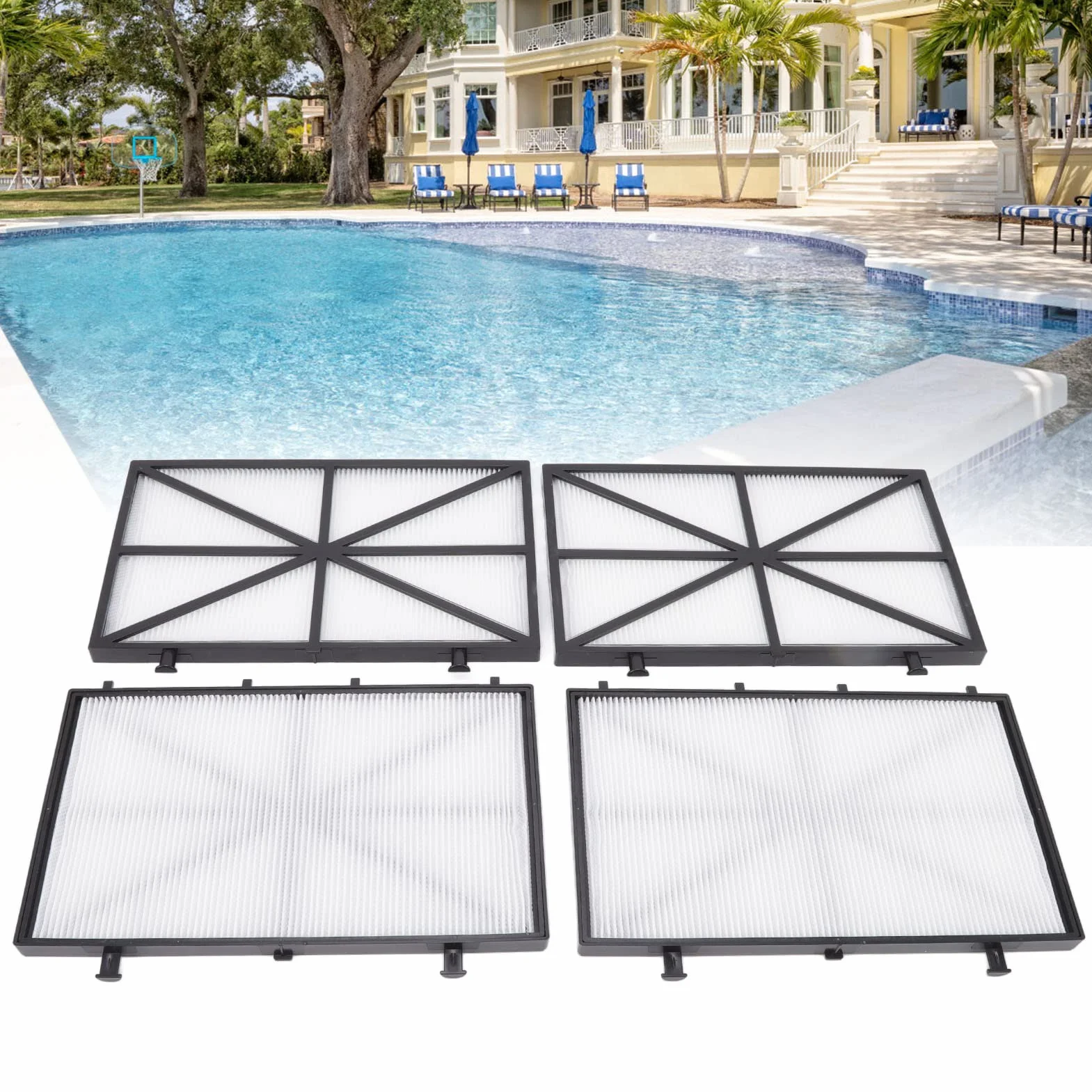 Filtres de Robot de Piscine, 4pcs Filtre Robot Dolphin M400/M500, Cartouches de Filtre à Ressort, filtres Ultra-Fins compatibles avec Dolphin Nautilus CC Plus, pour Nettoyeur de Piscine plissée