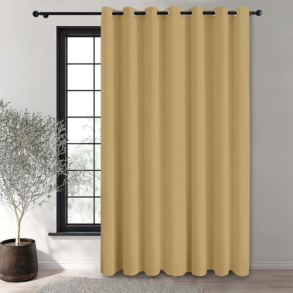 Hiseng Rideaux D'extérieur Imperméables 1 Piece Occultant Rideaux Solation Thermique Couleur Unie Anti Chaleur Protection UV pour Pergola Jardin Tonnelle Terrasse Balcon (132x213cm,Beige)