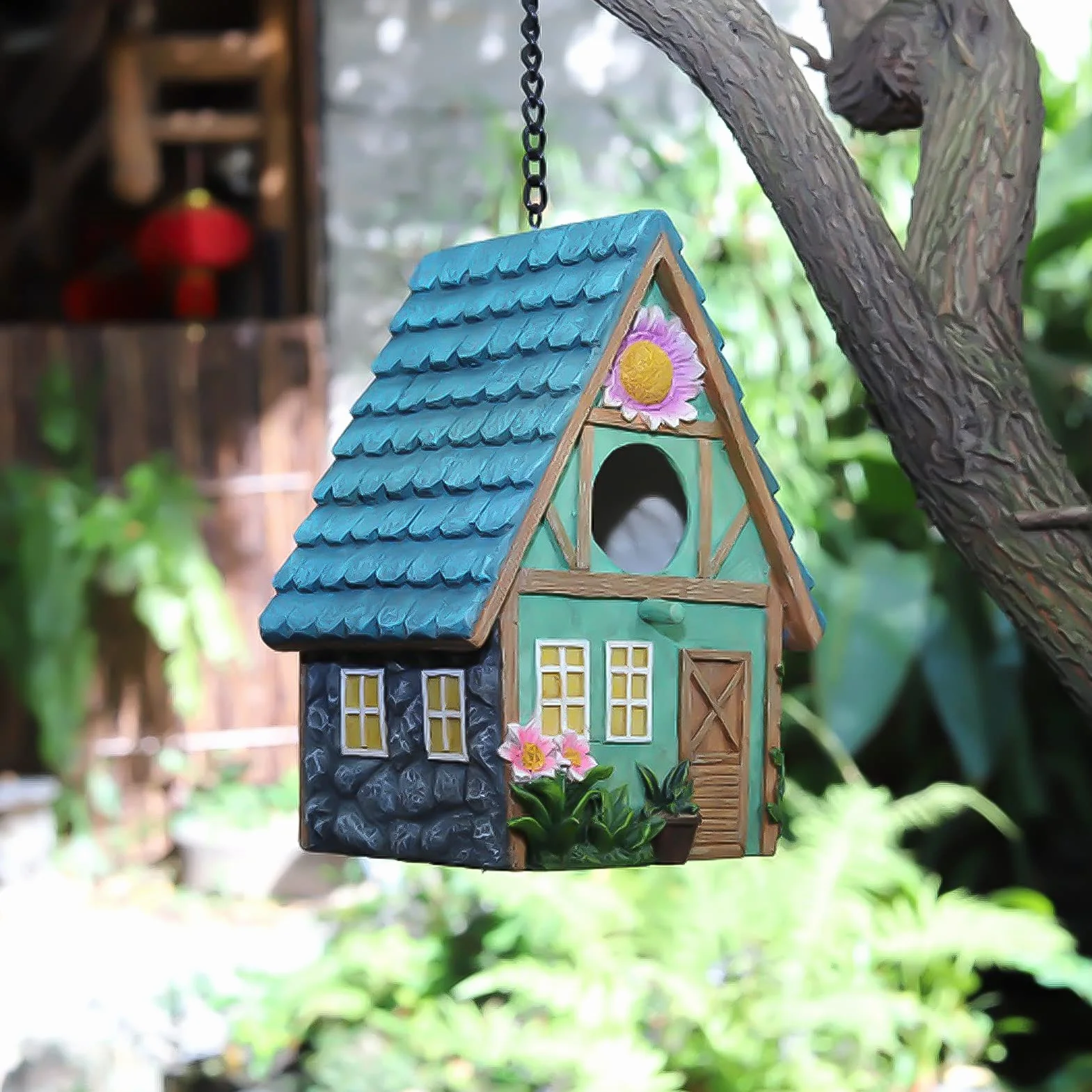 Nichoir Oiseaux Exterieur Original,Nichoirs à Oiseaux Sauvages,Repos Douillette pour Oiseaux,Peut Abriter à Partir De Temps Froid,Nid Oiseau Fait à La Mainr, pour La Décoration du Jardin,21x15x13cm