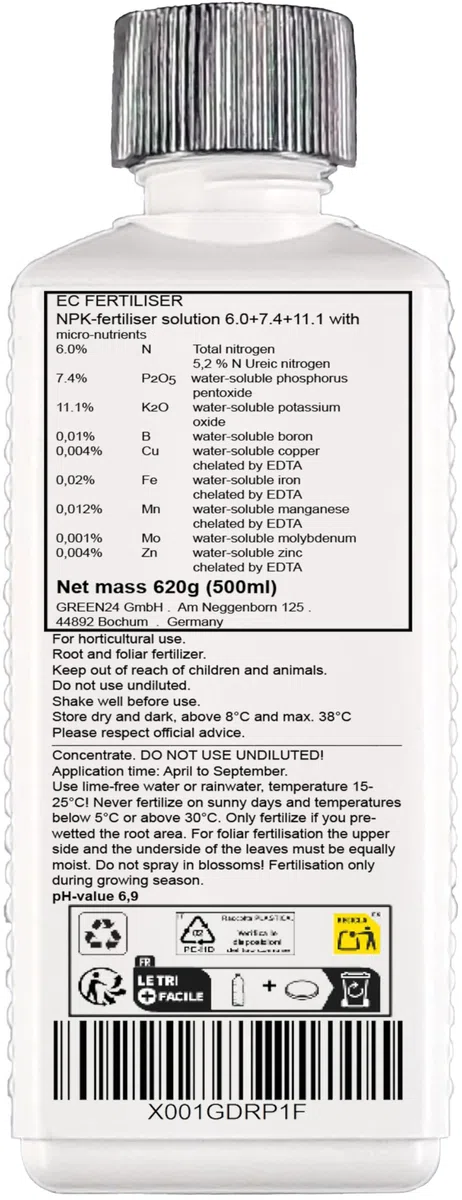 GREEN24 Engrais pour piments, engrais pour poivrons spécial Capsicum, fertilisation de piments (Chilli), poivrons et tomates, engrais liquide de la gamme professionnelle