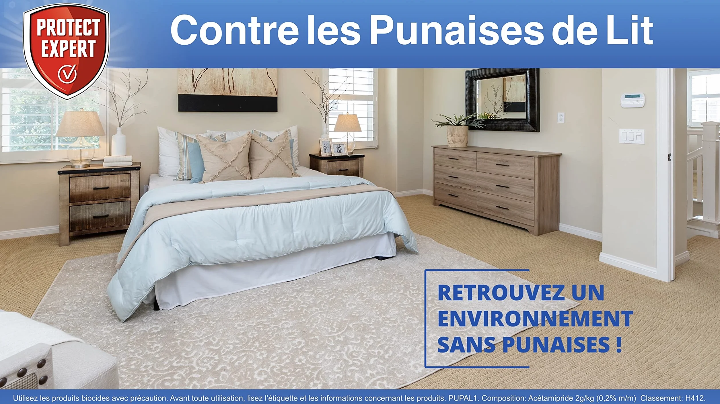 PROTECT EXPERT Anti Punaises De Lits & Acariens - Elimine les punaises de lit Larves et Adultes - Prêt à l'emploi 1L - Efficacité Longue Duré Matelas,canapés... - Ne tâche Pas - PUPAL1 (2X 1L)