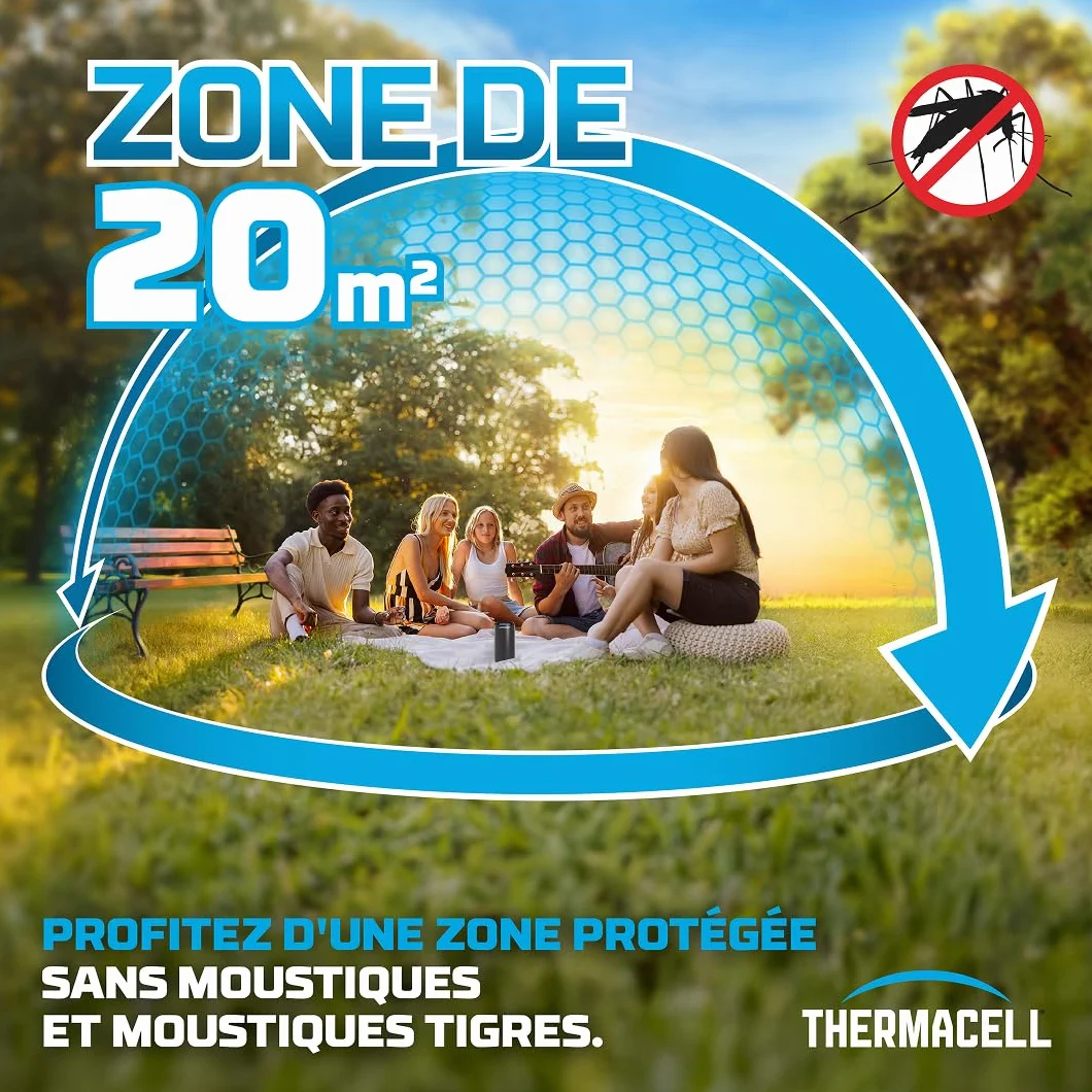 THERMACELL Diffuseur Anti Moustiques et Moustiques Tigres - Extérieur, Jardin, Terrasse - sans Fil, Nomade - Zone de Protection 20m² - Effet Rapide - Inodore - Recharges Non-Incluses - Blanc
